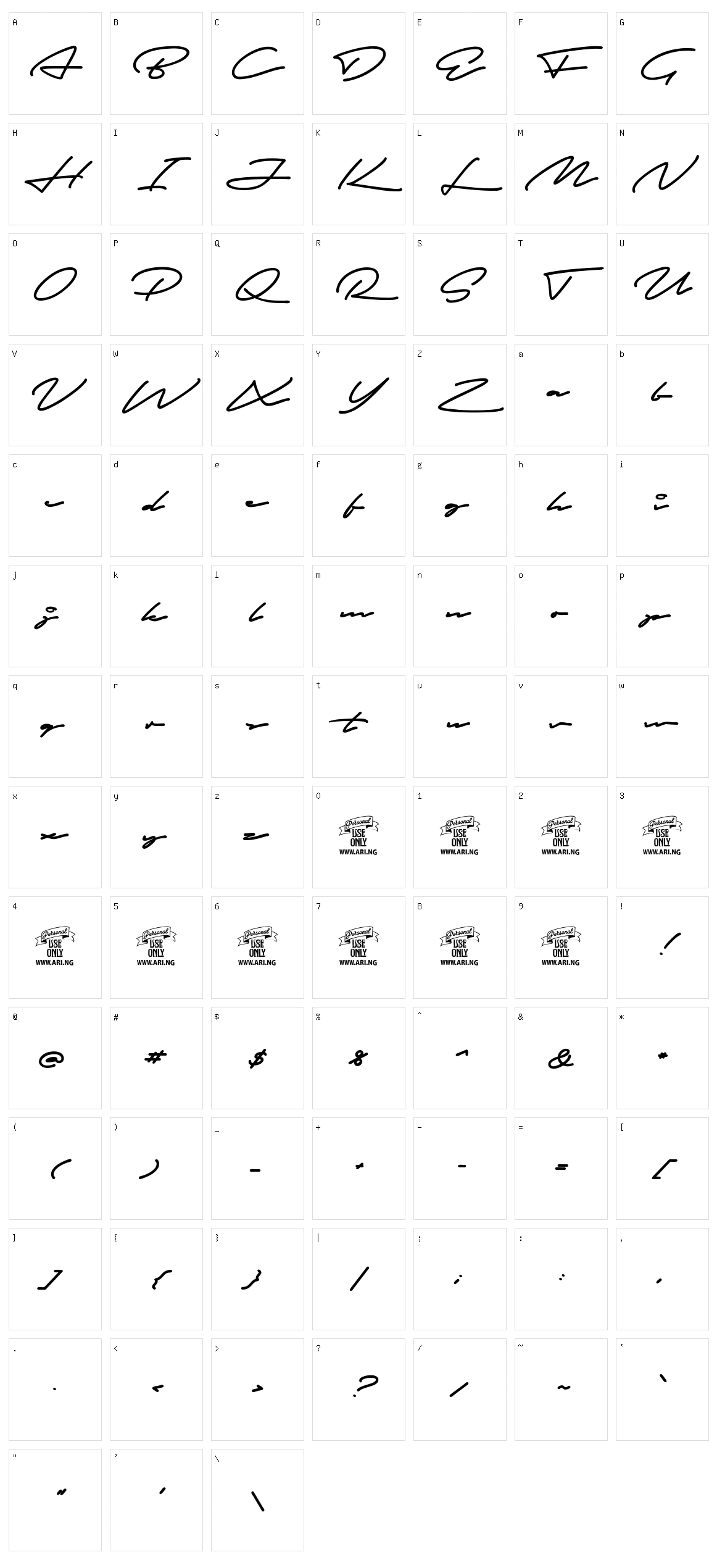 Autograf Character Set