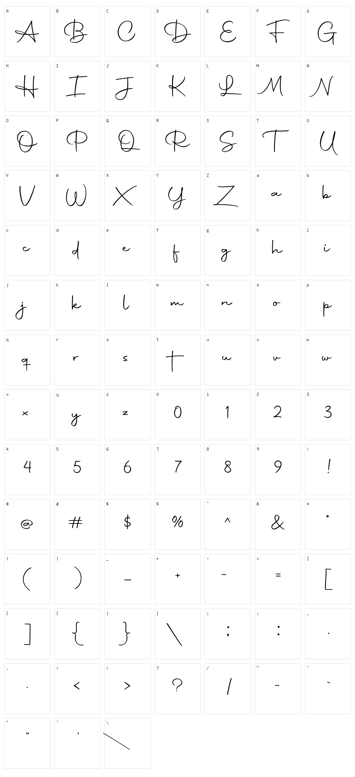 Autography Character Set