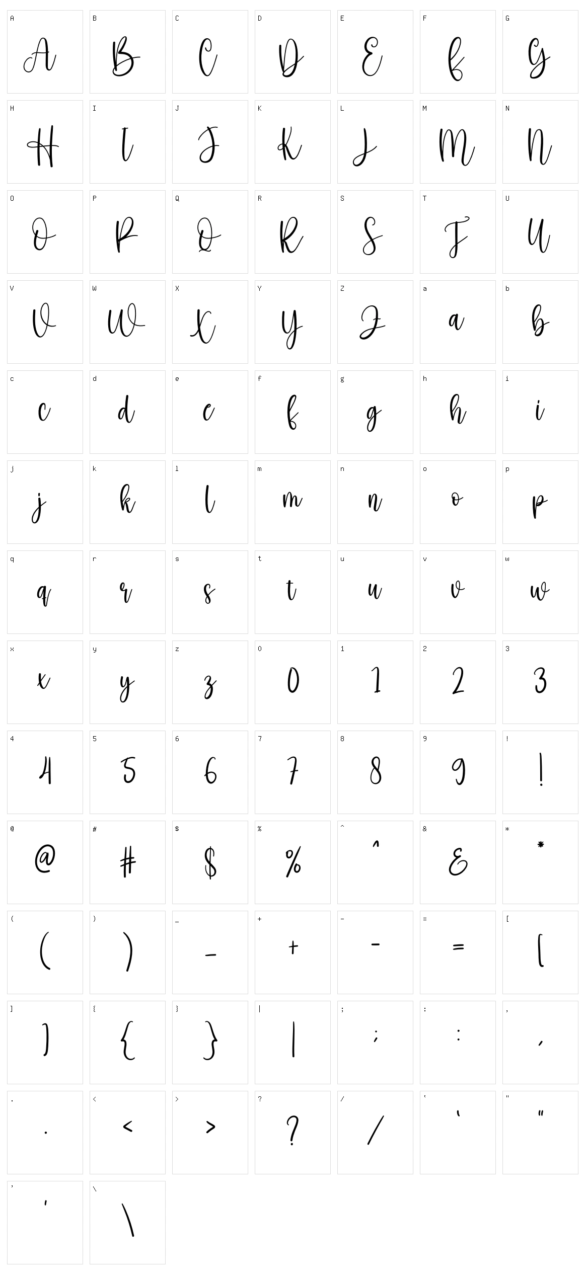 Autography Character Set