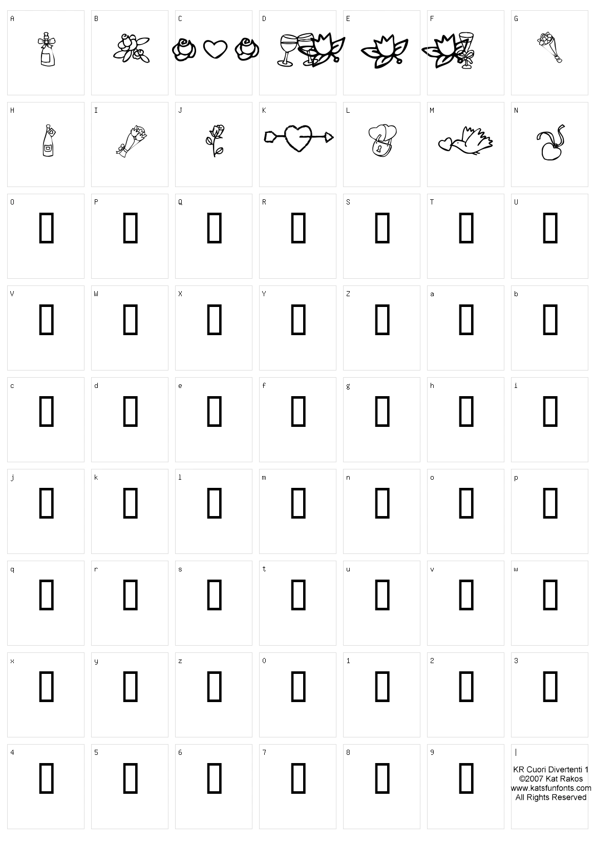 KR Cuori Divertenti 1 Character Set