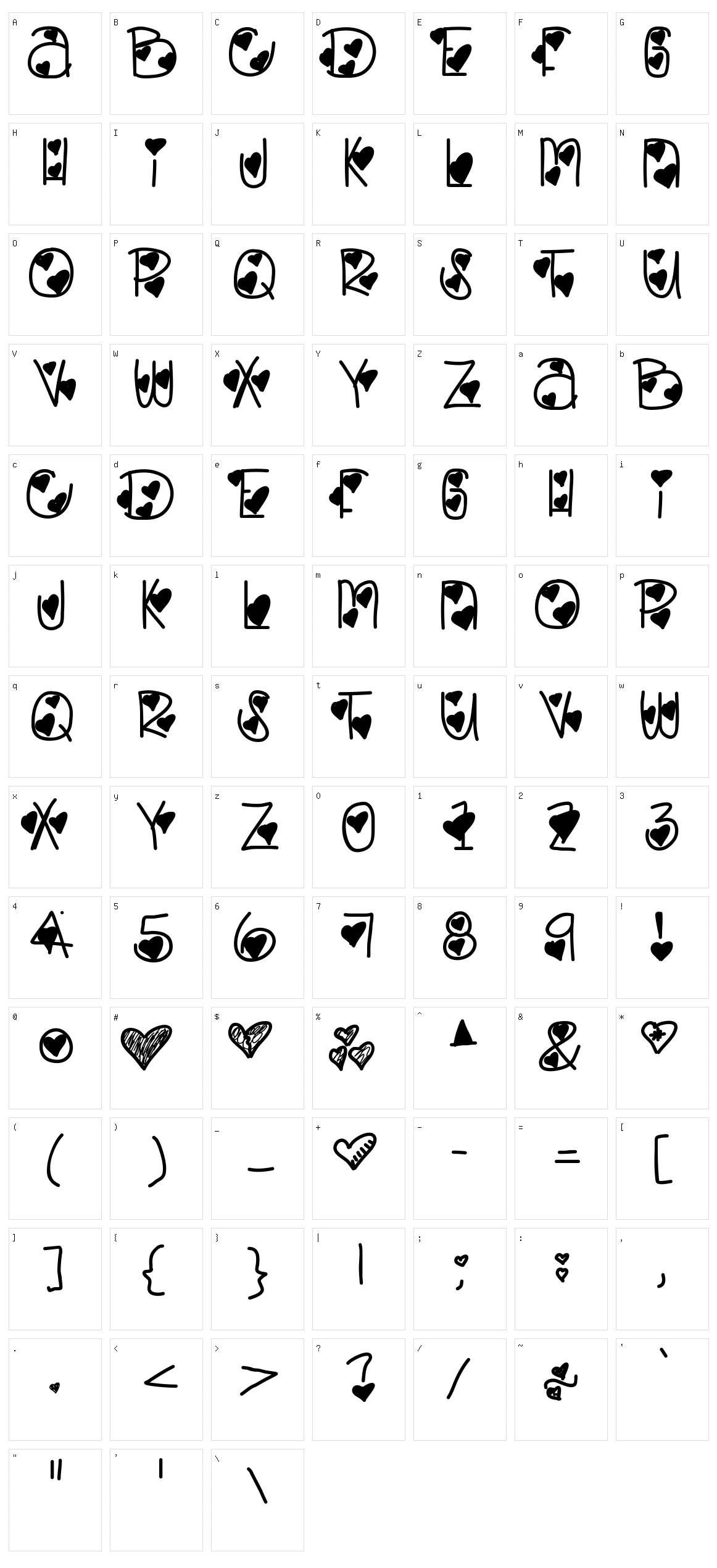 Lovely Bitch Character Set