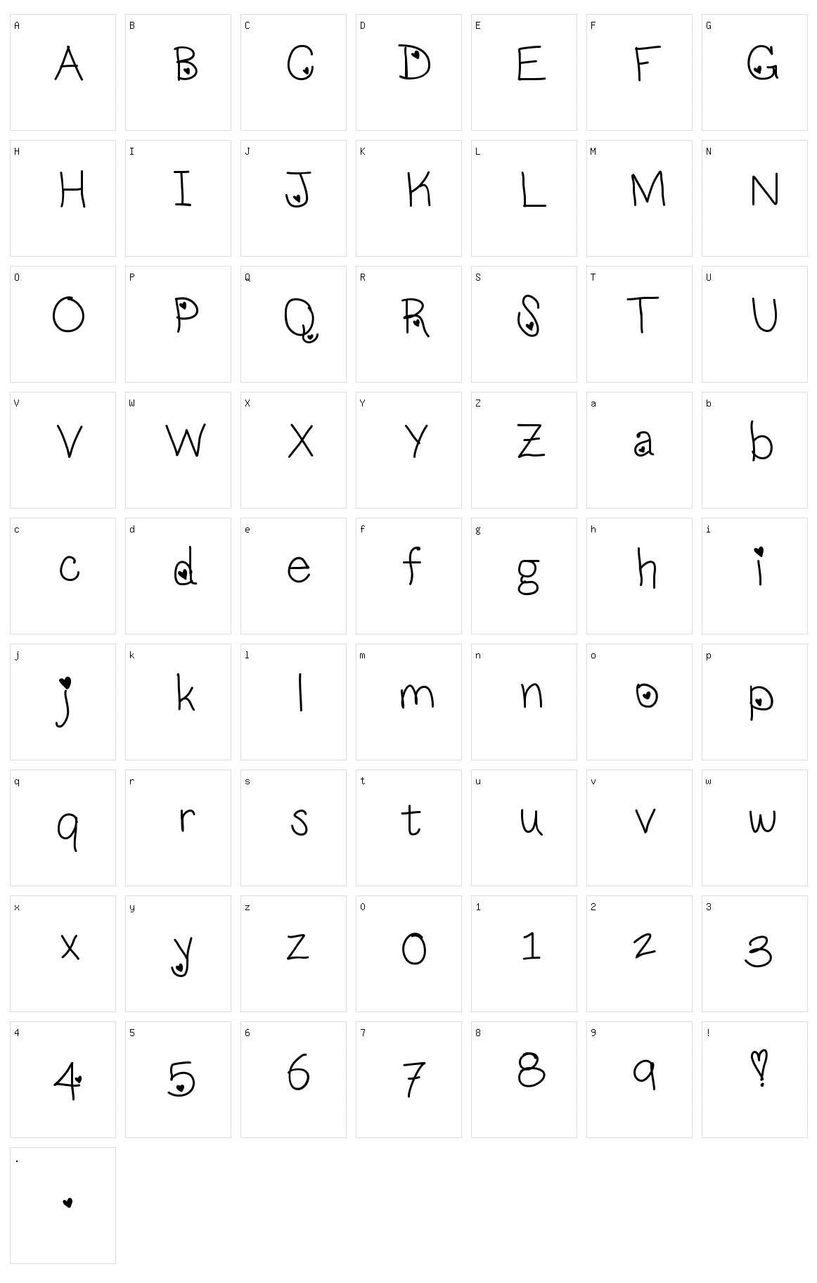 LoveNess Character Set
