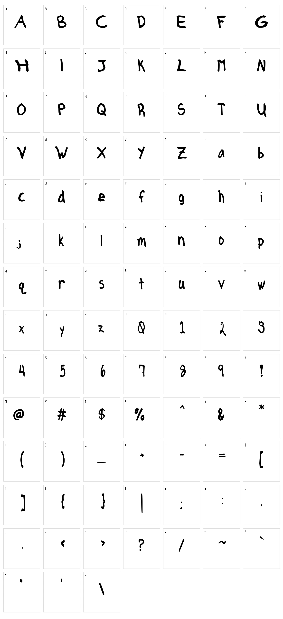Axe Hand Character Set