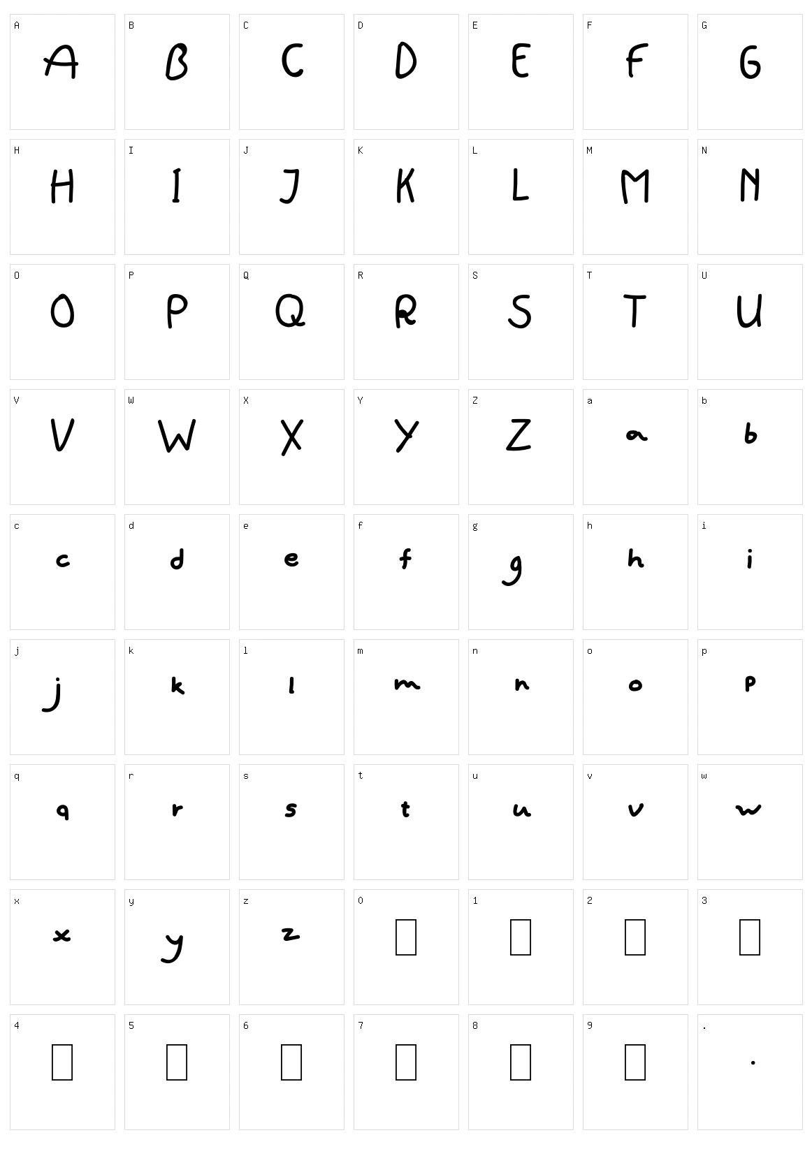 Ayana Land Character Set
