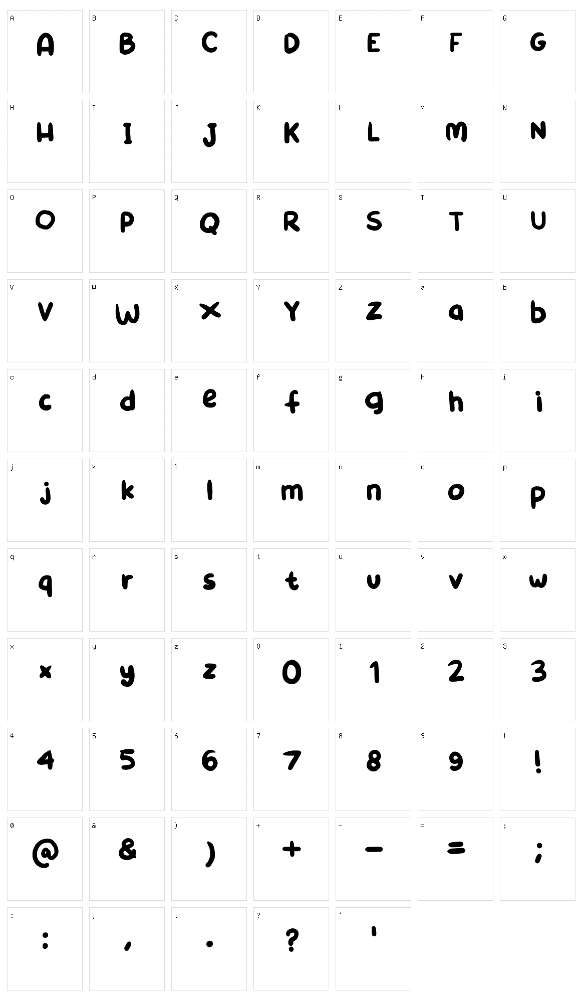 Ayla Handwritten Character Set