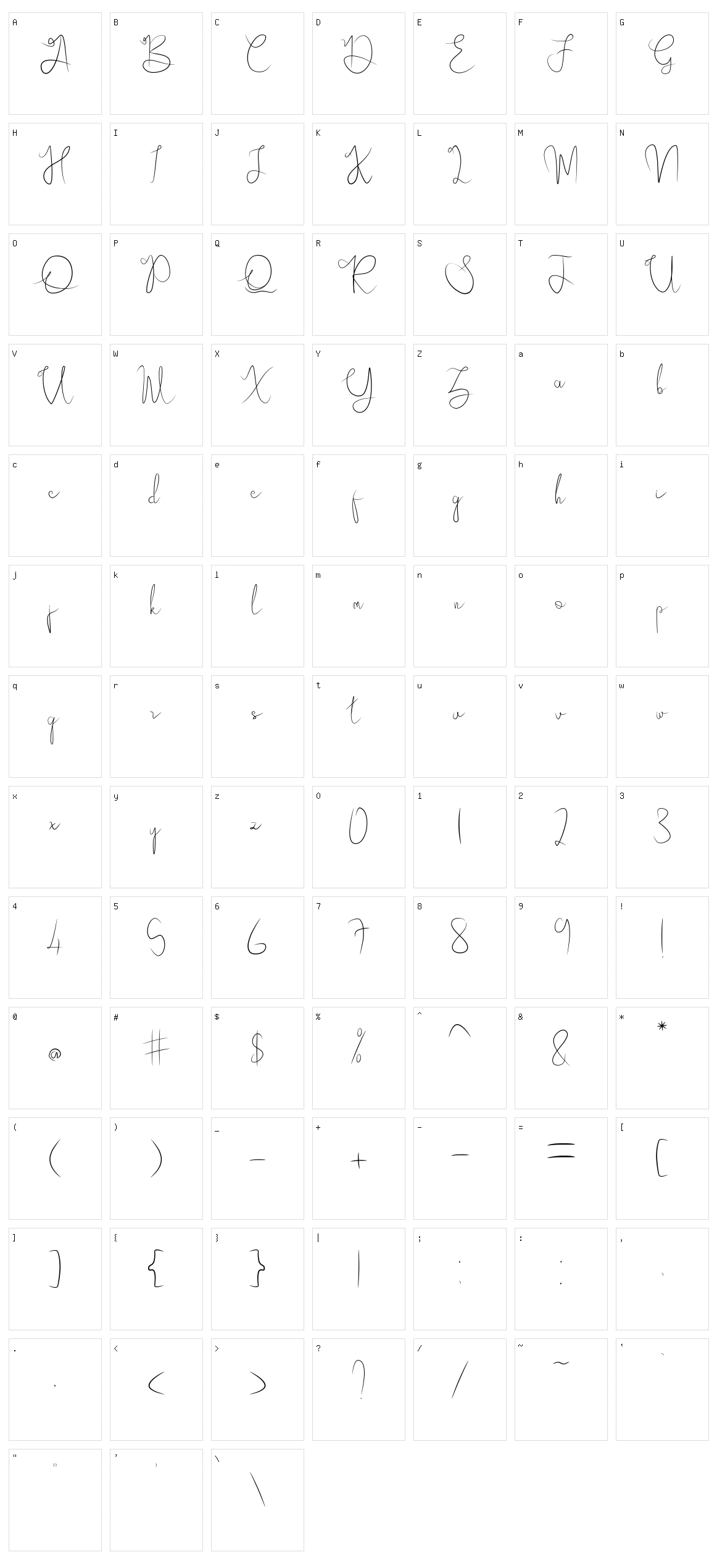 Ayudia Character Set