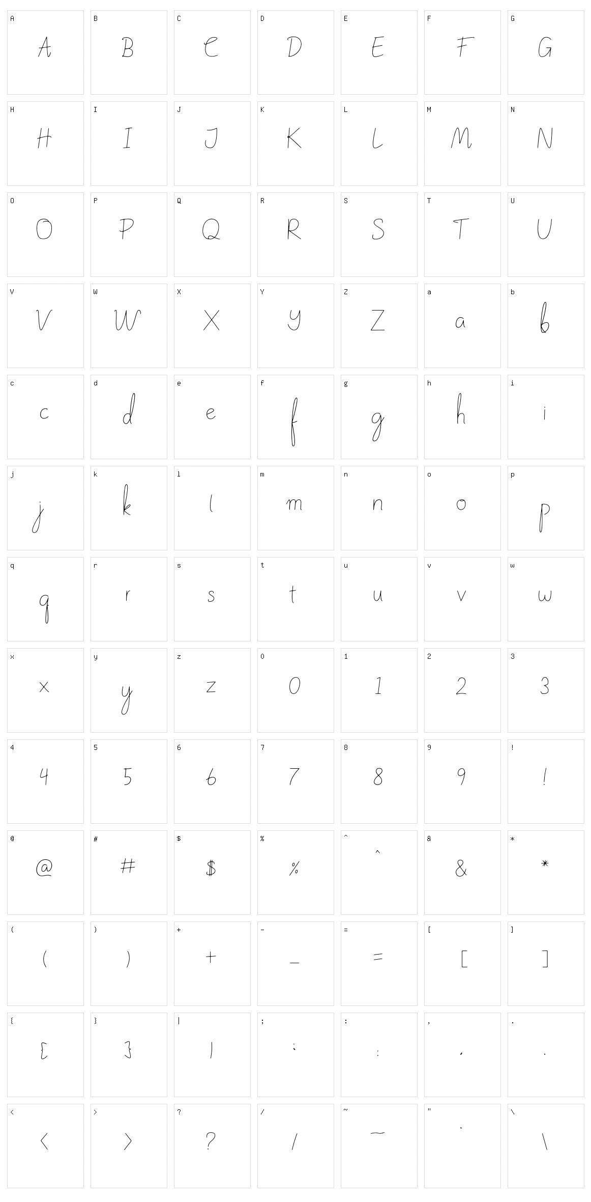 Ayunindra Character Set
