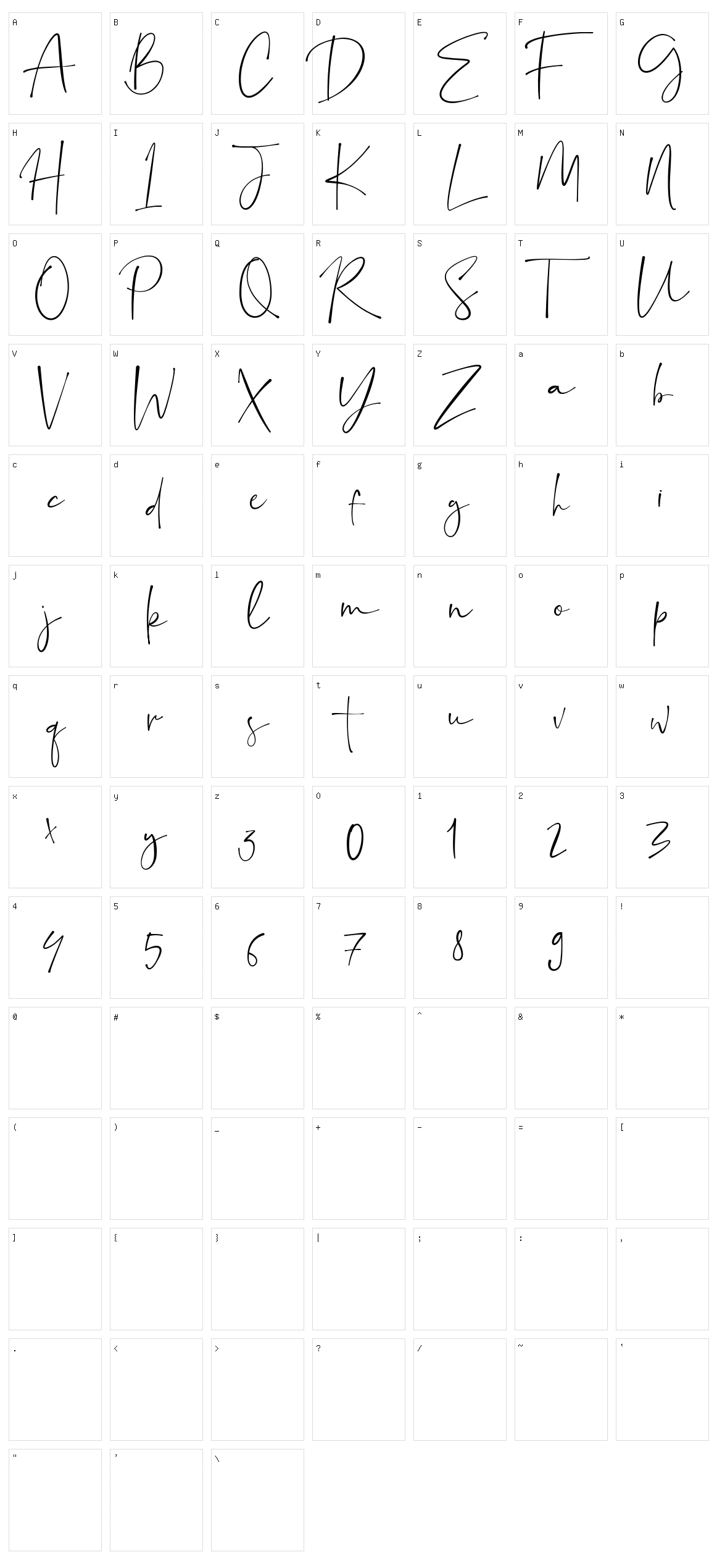 Ayustina Character Set