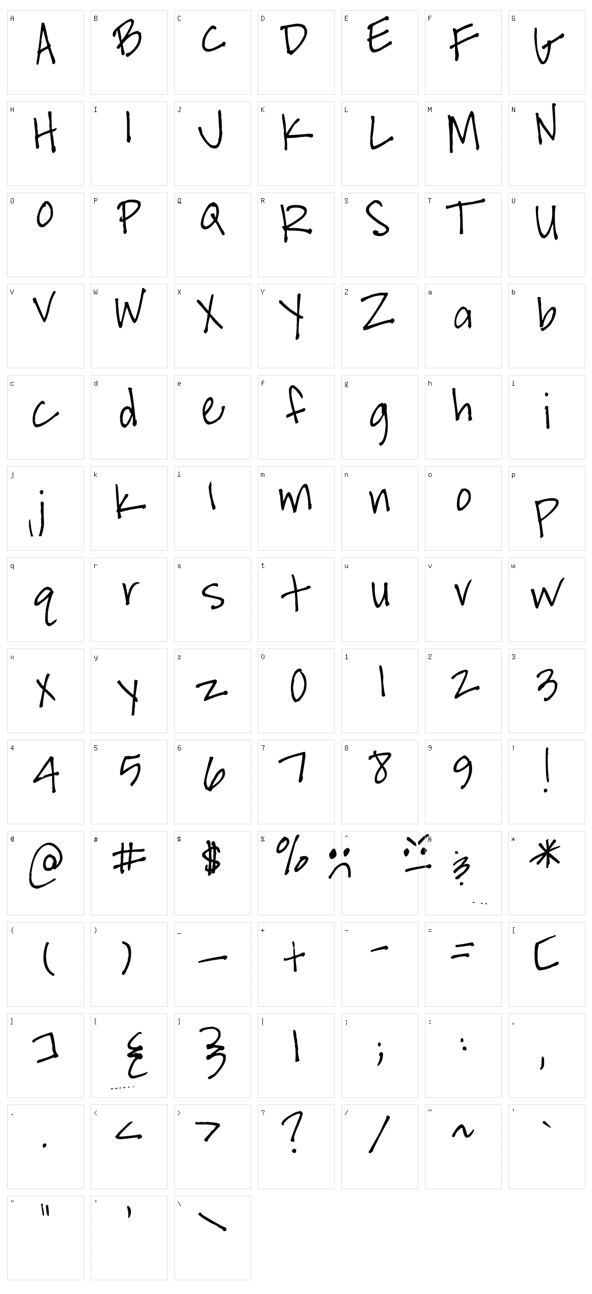 B-McE Character Set