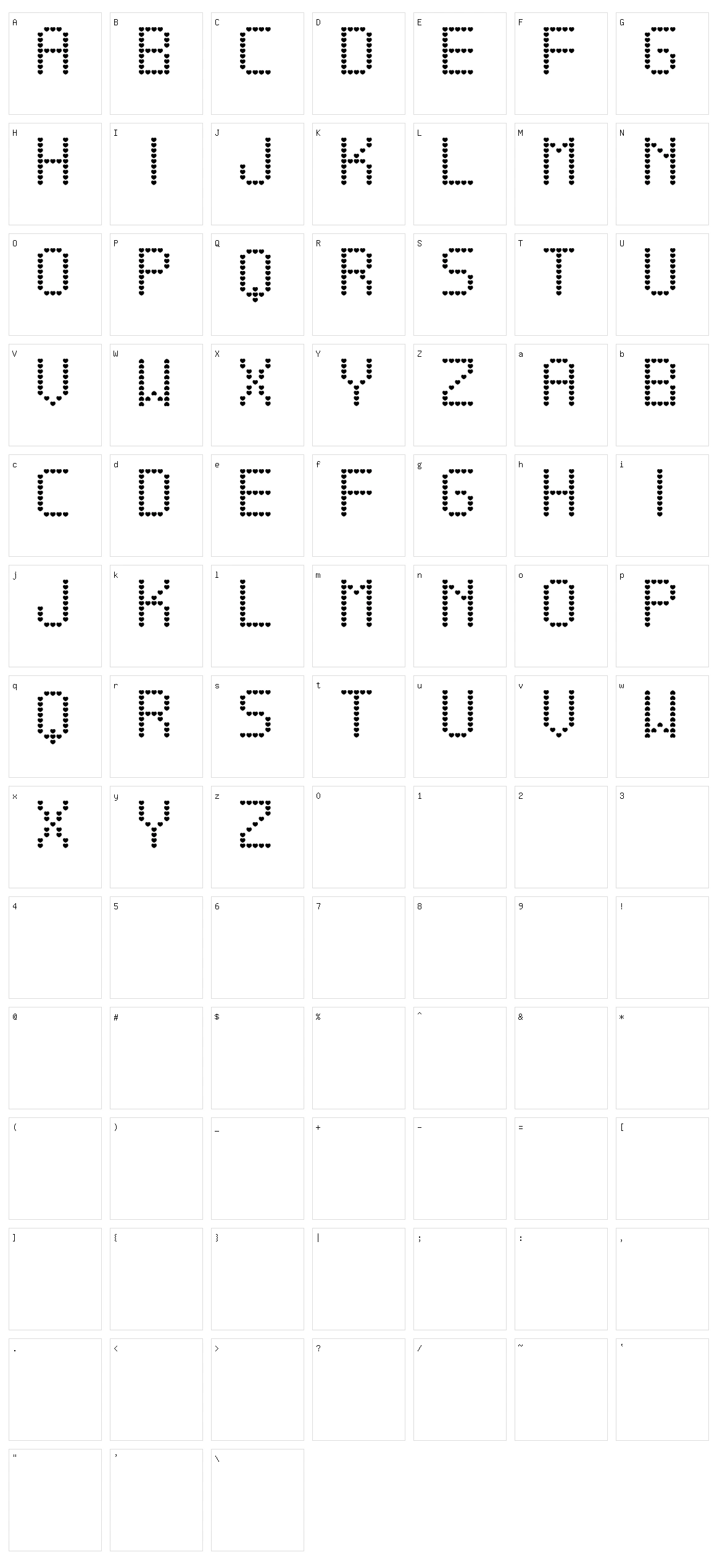Amame TFB Character Set