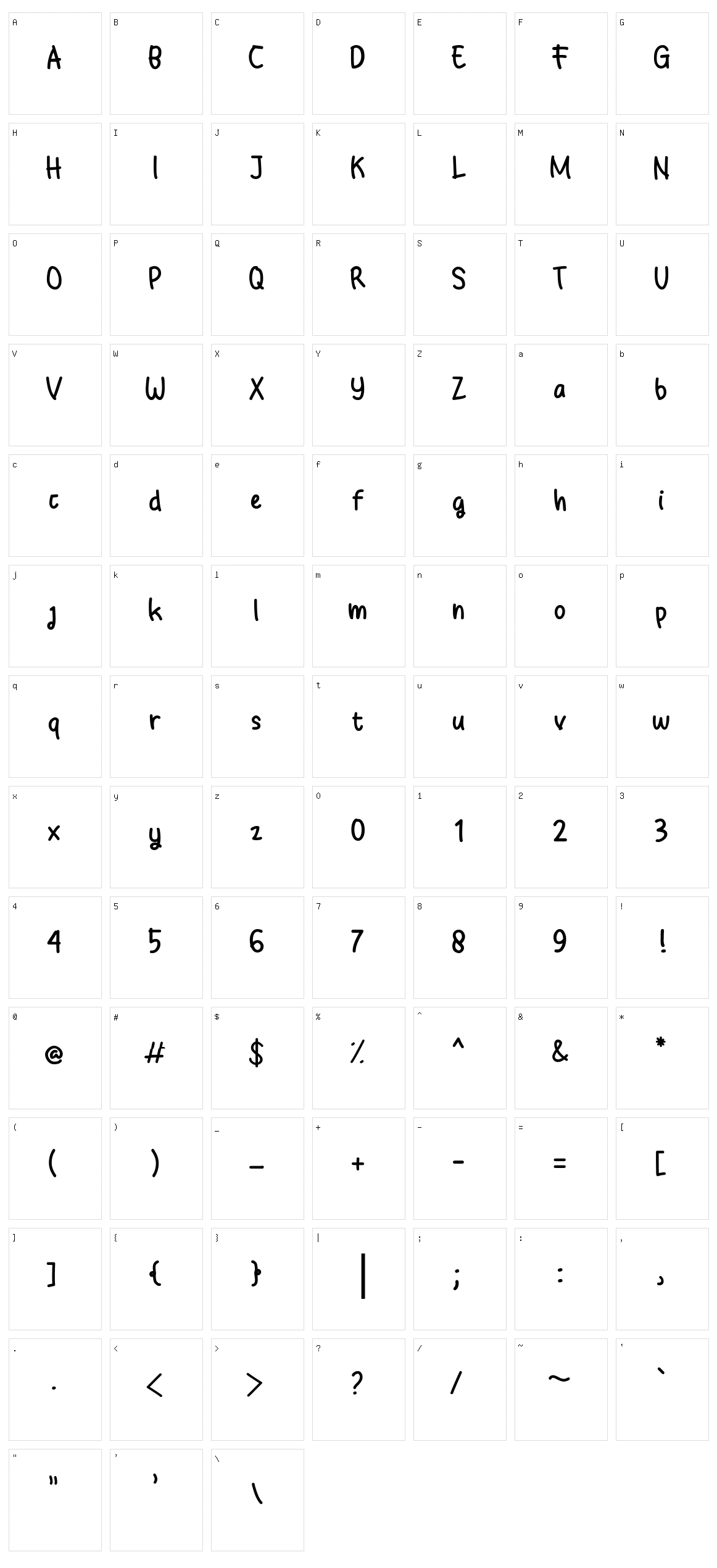 Baby Ground Character Set