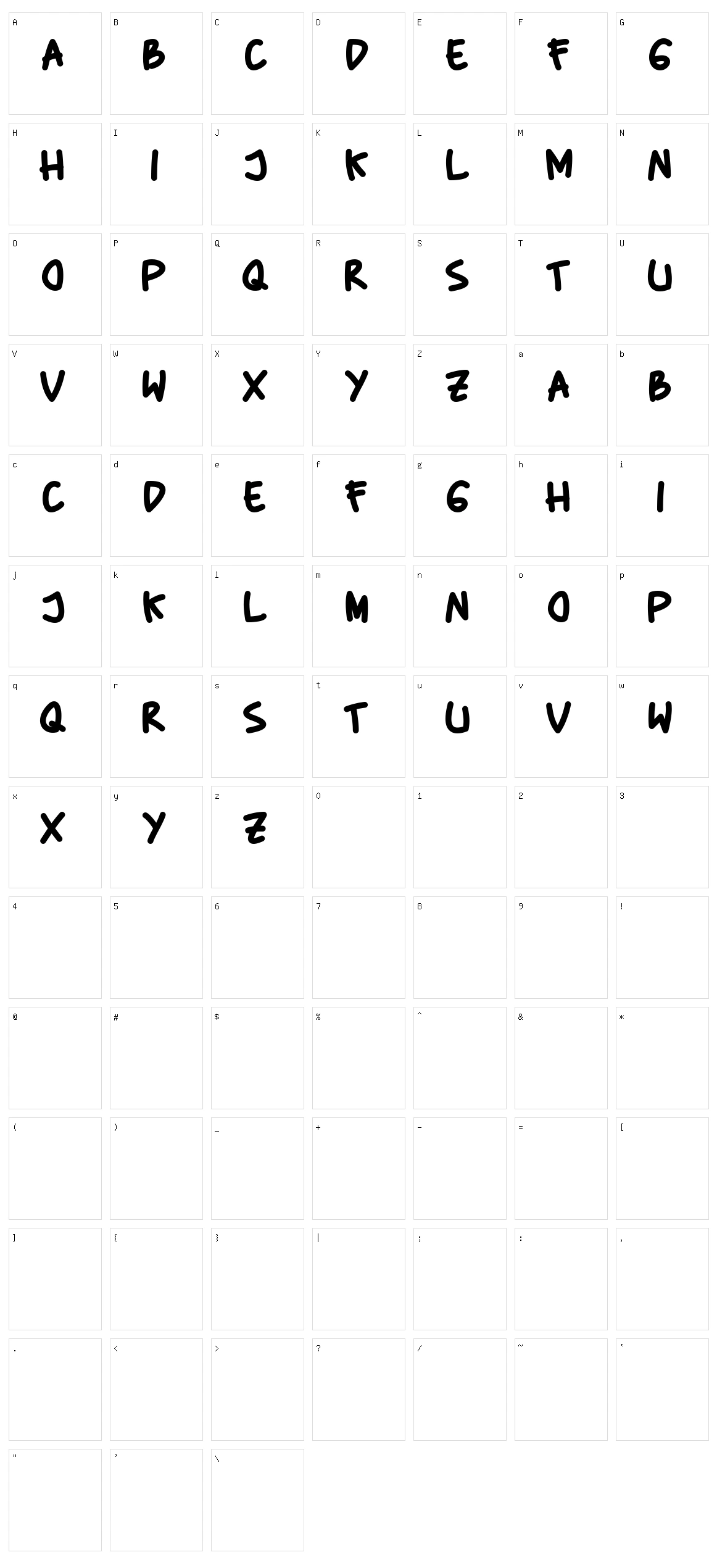 Baby Marker Character Set