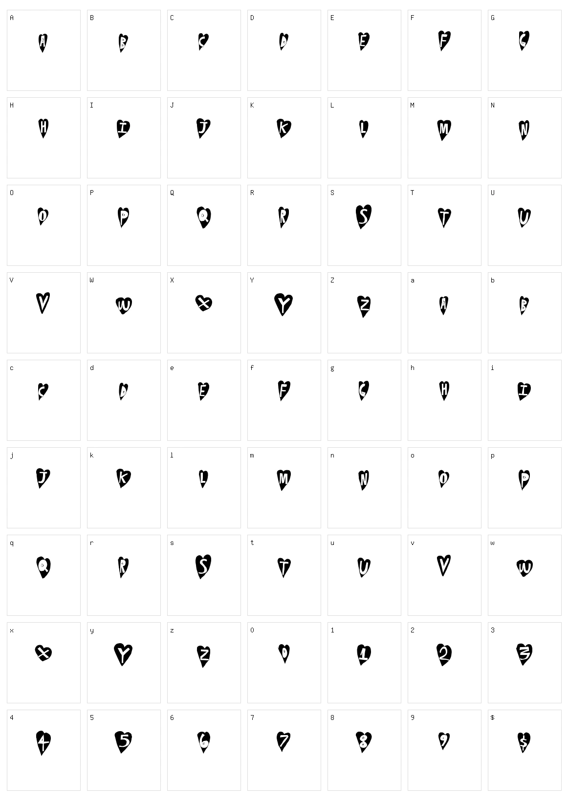 Heart Beat Character Set
