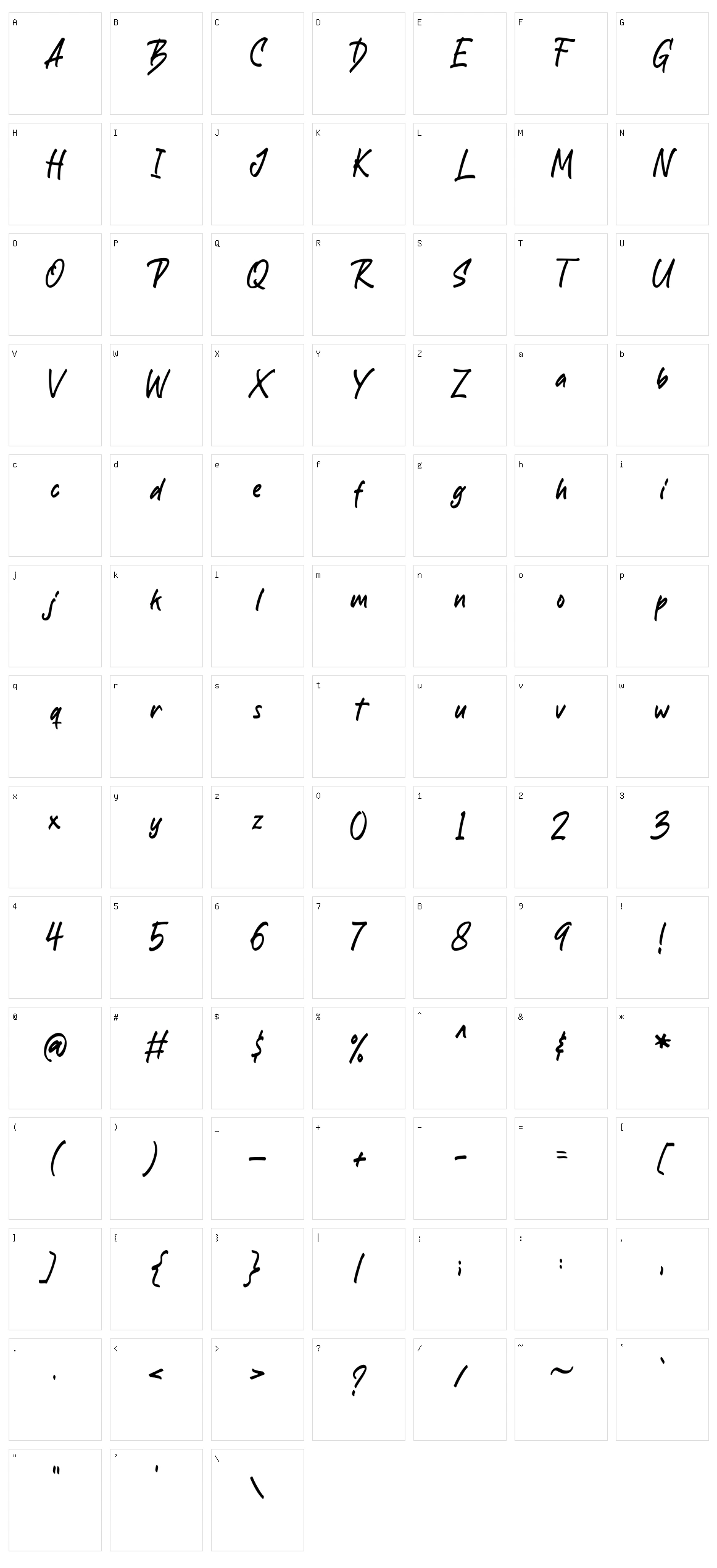 Backdown Character Set