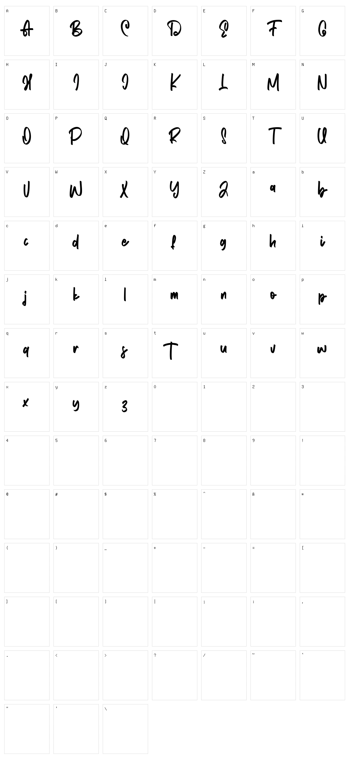 Backers Character Set