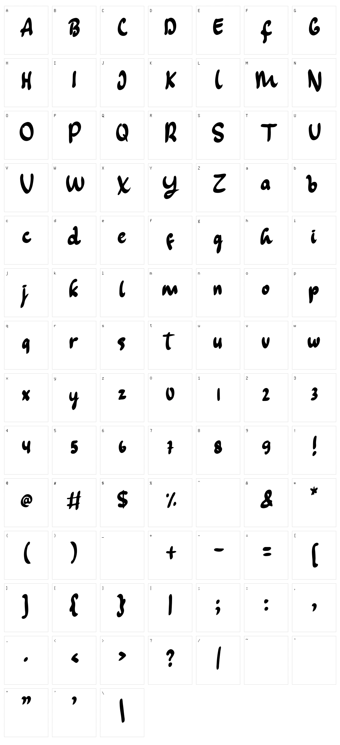 Backsound Character Set