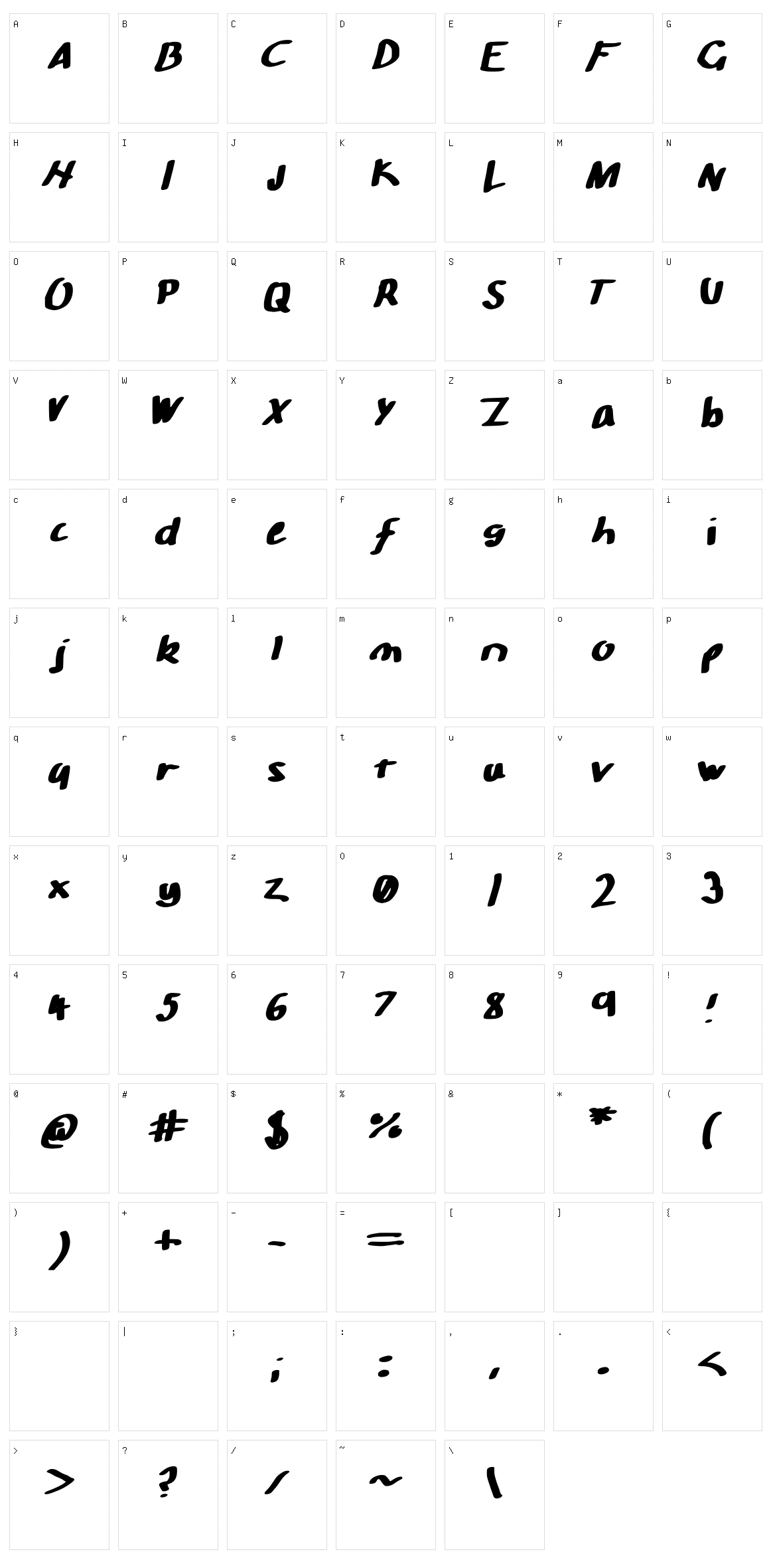 Bad Handwriting Character Set