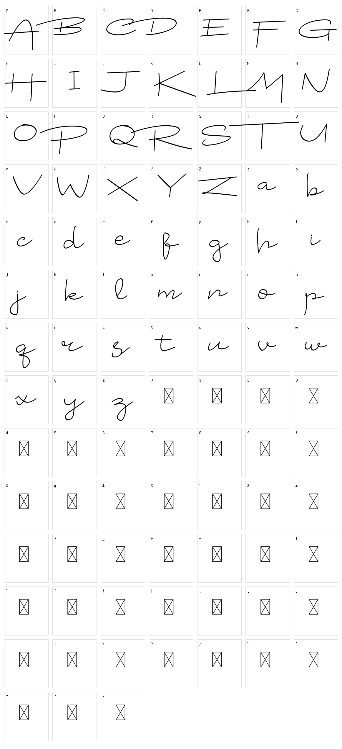 Badrudin Script Character Set