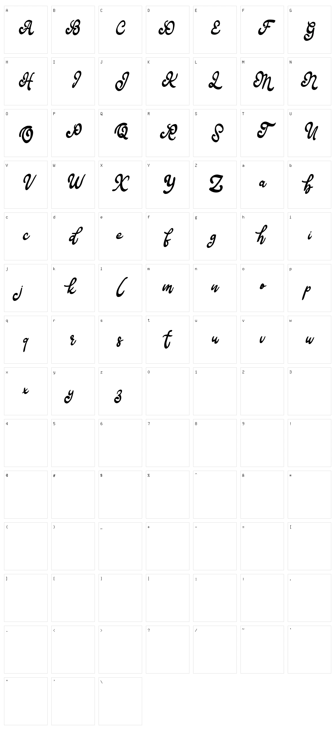 Bafera Character Set