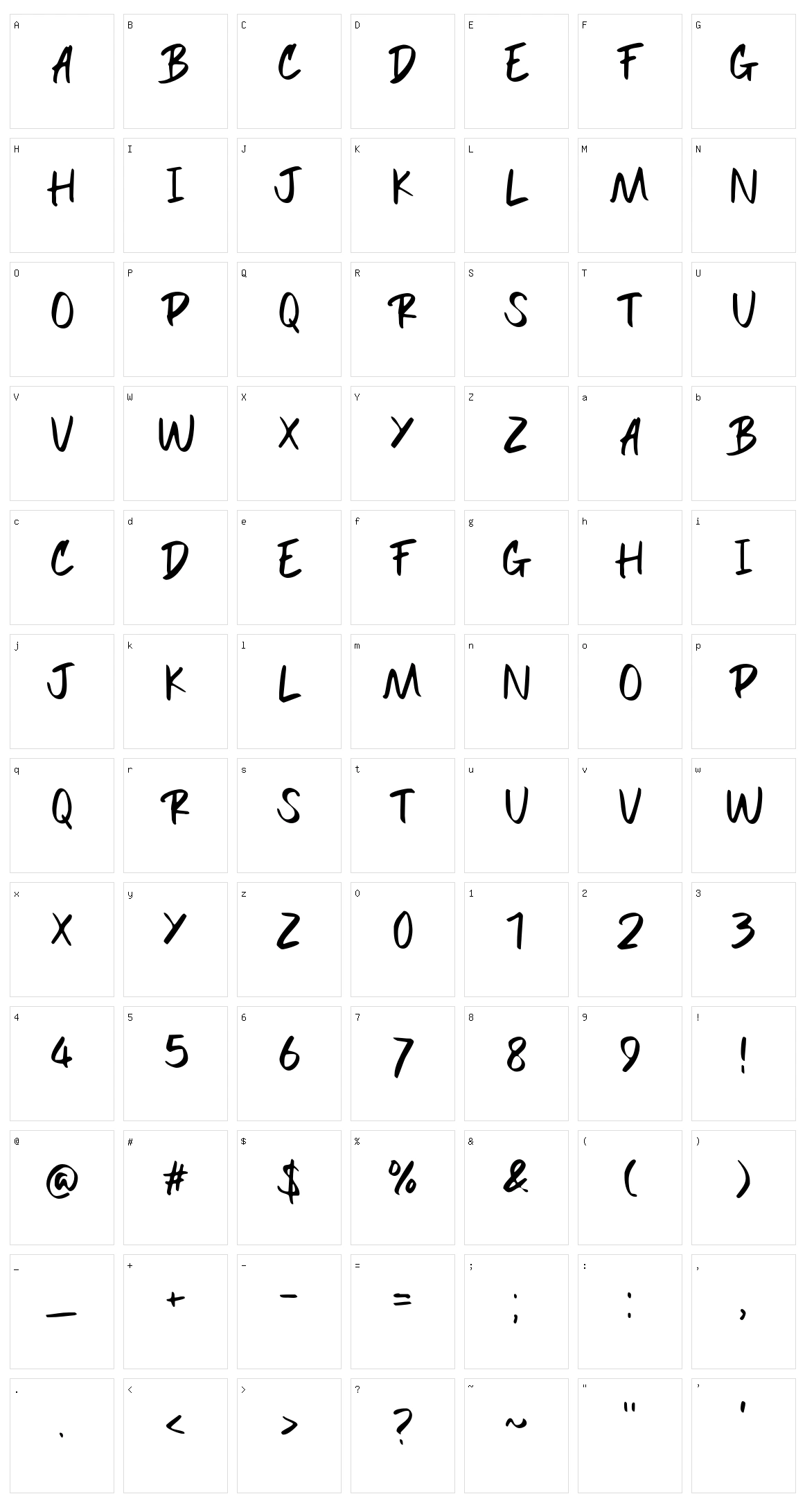 Bagaza Character Set