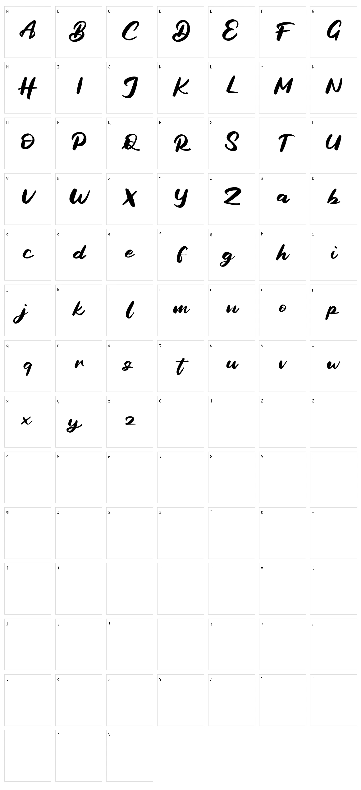 Bagide Character Set