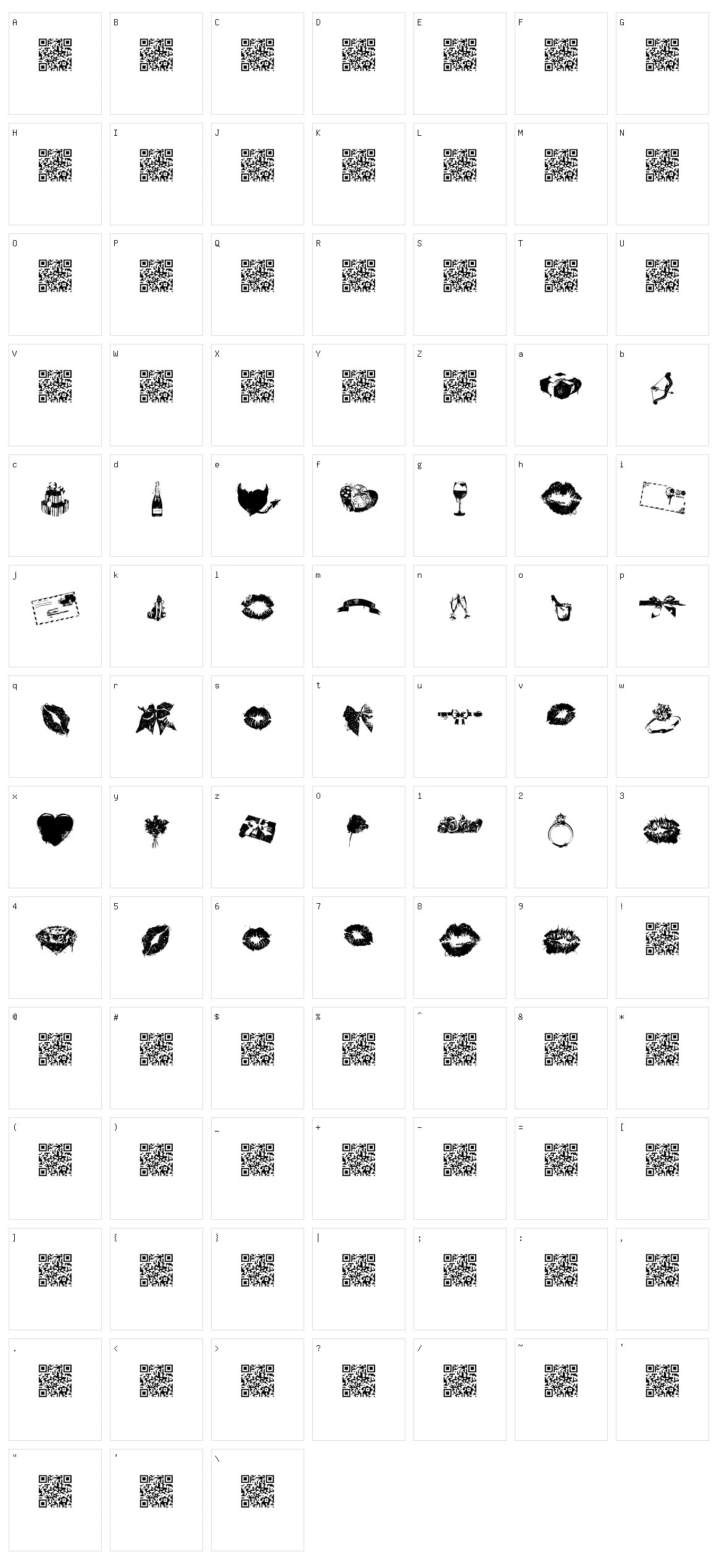 Love Marks Character Set