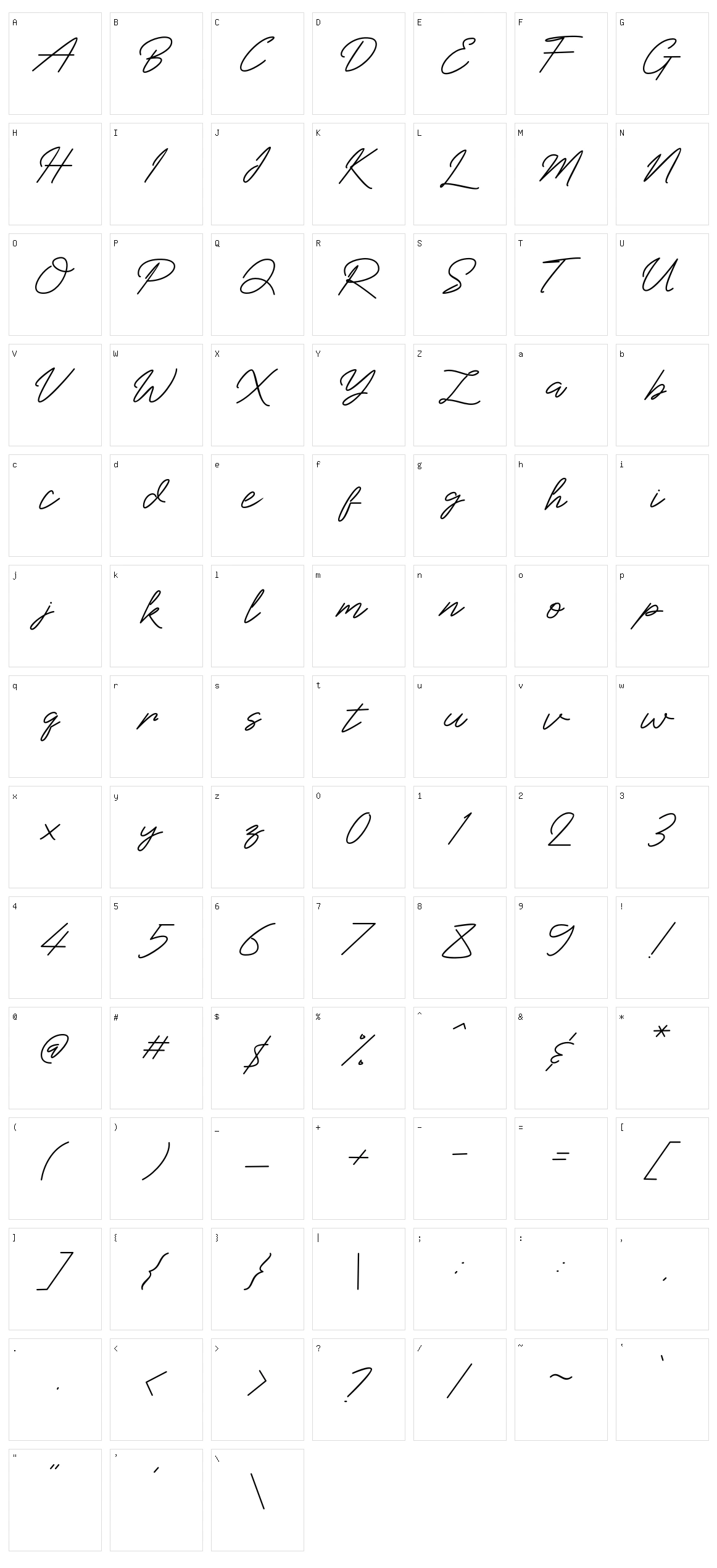 Baiklah Character Set