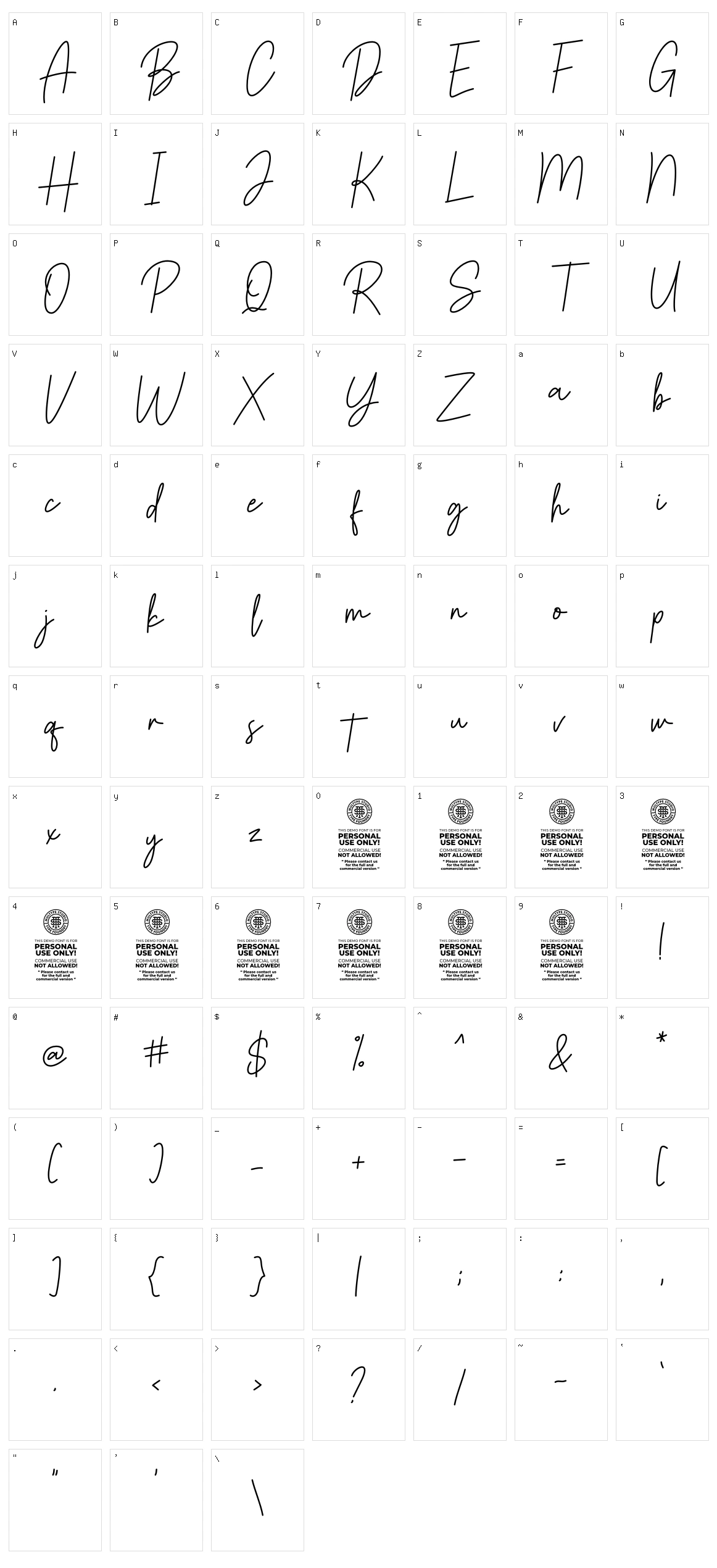 Bakelony Character Set