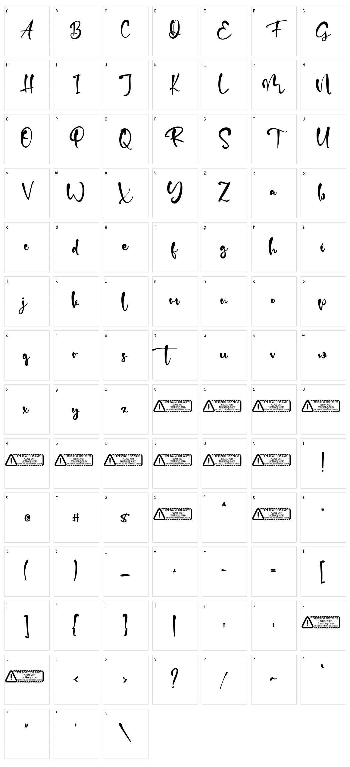 Balderston Character Set