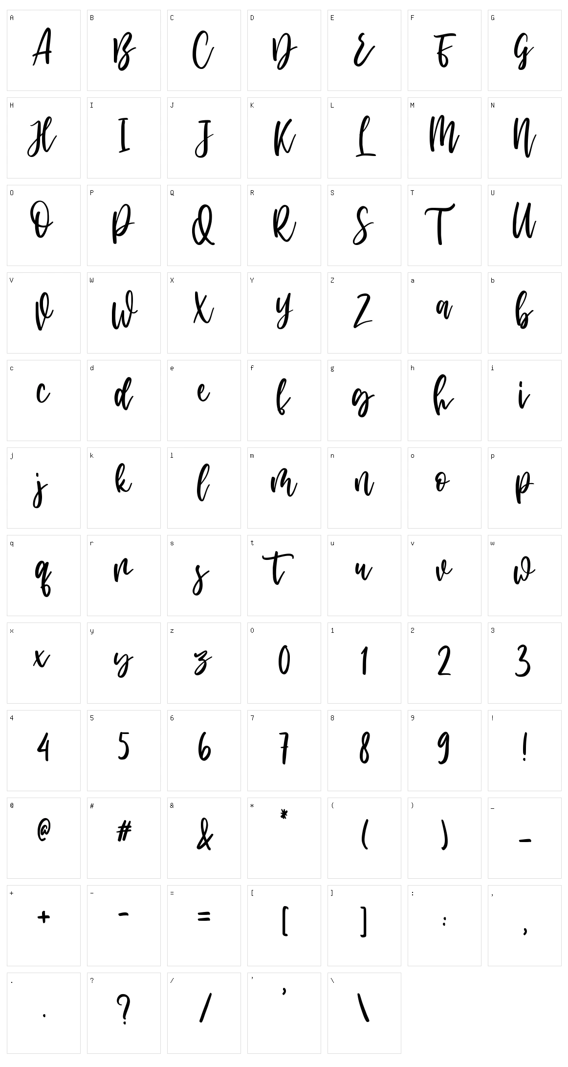 Balency Hanimasa Character Set