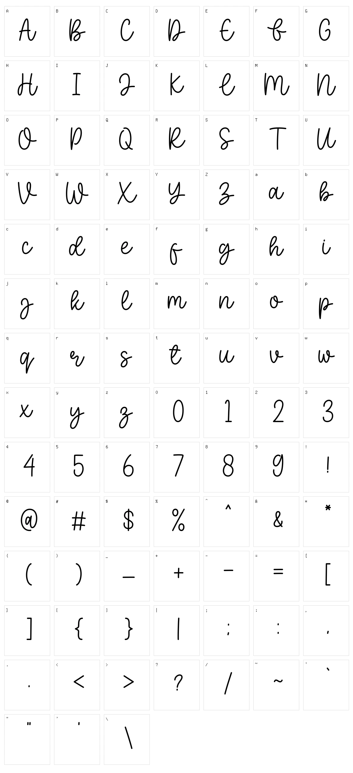 Baleno Handi Character Set