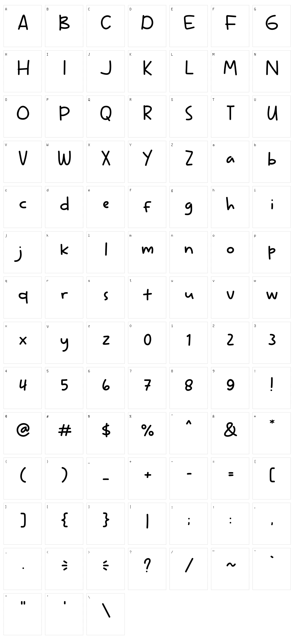 Baliho Character Set