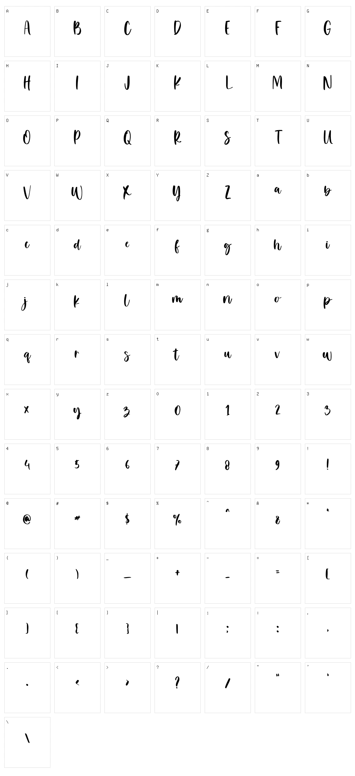 Balimoon Character Set