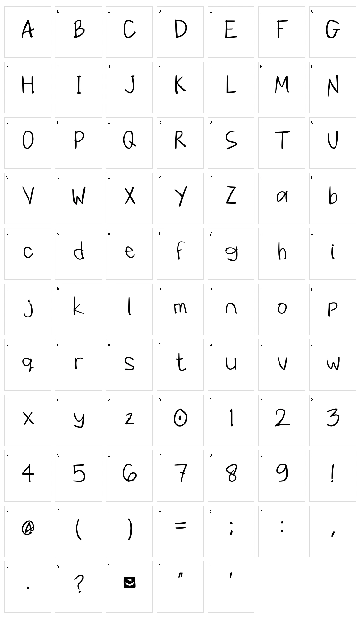 Balinook Character Set