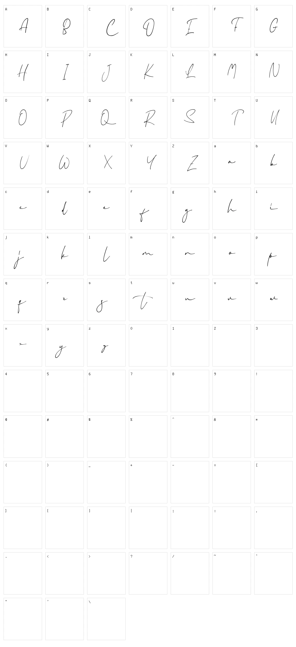 Baliosa Character Set