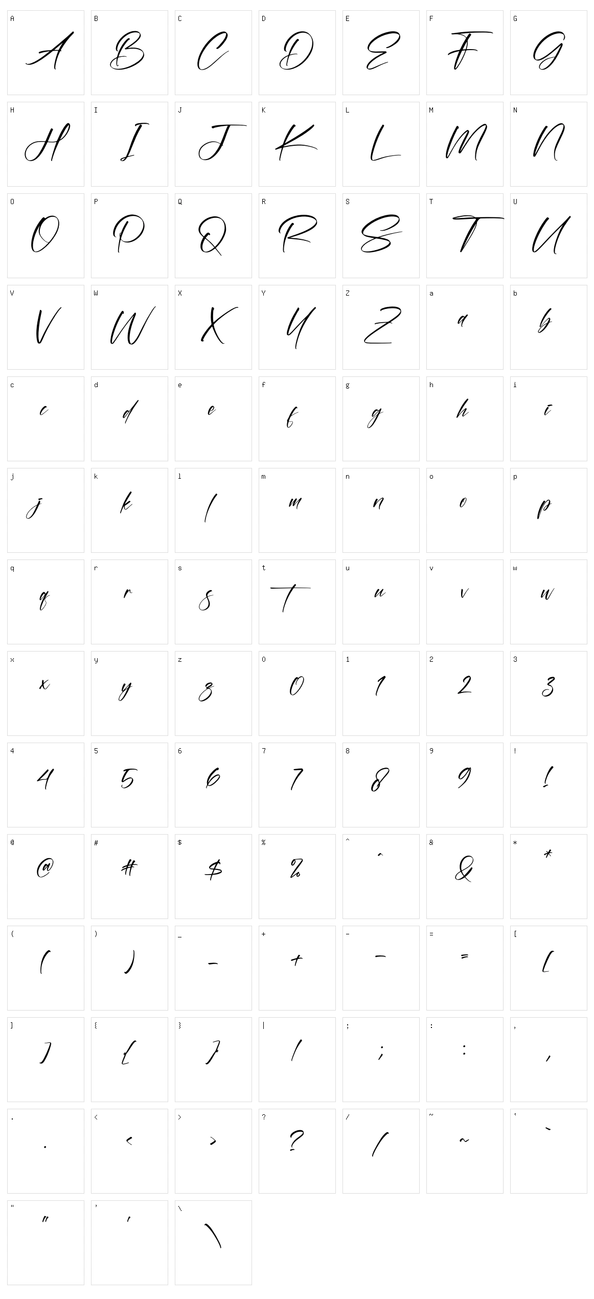 Balisstik Character Set