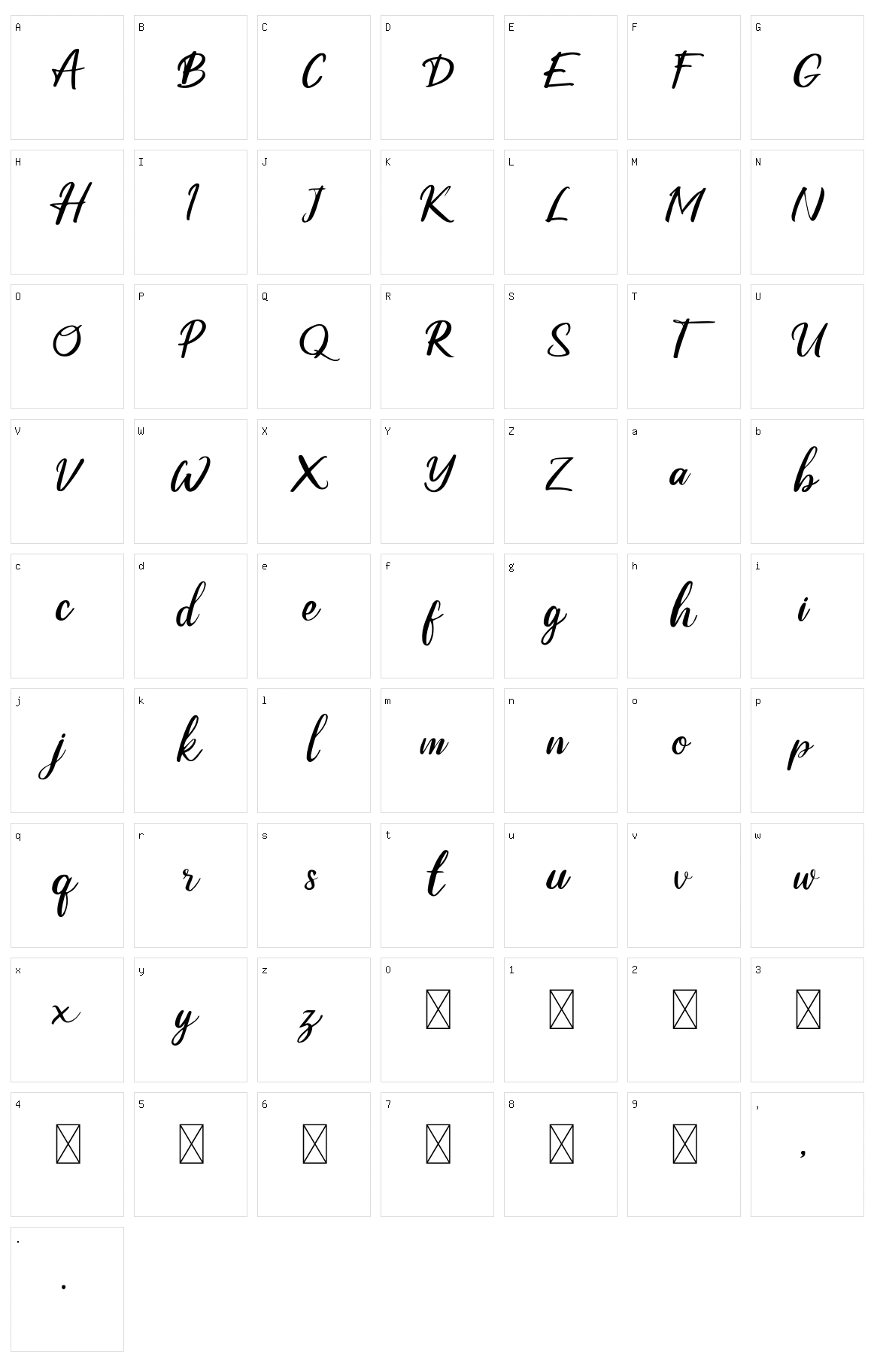 Ballano Character Set