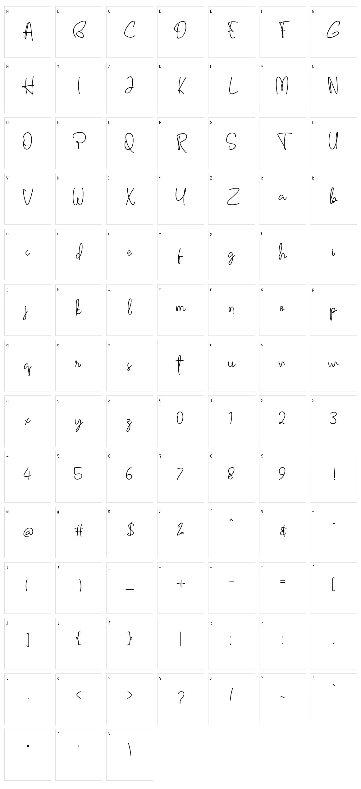Ballerin Character Set