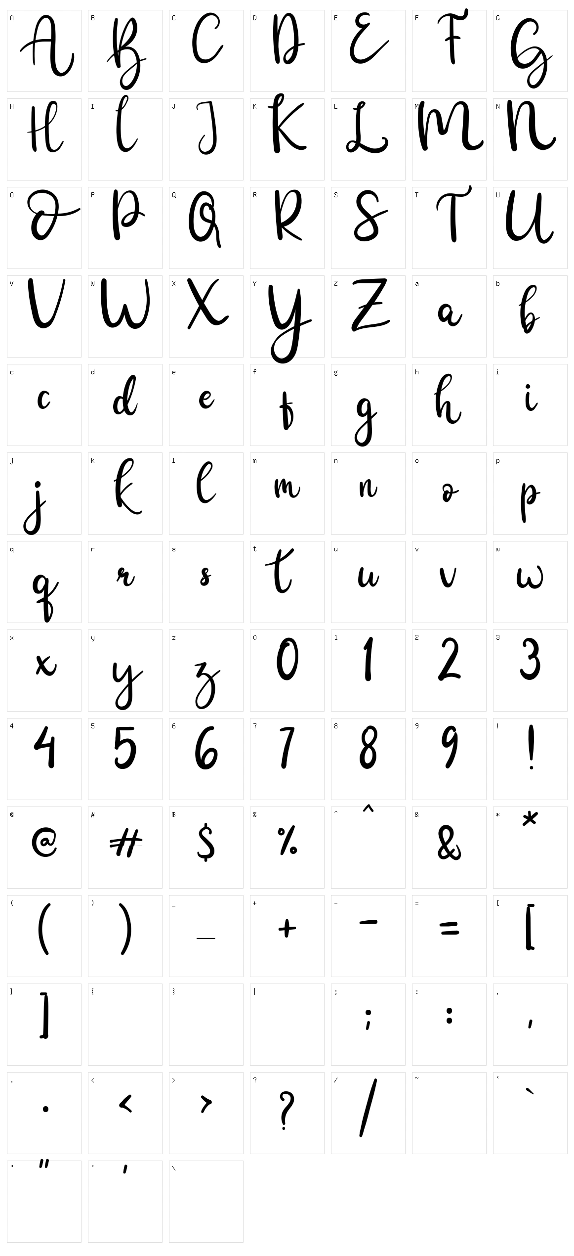 Balleroga Character Set
