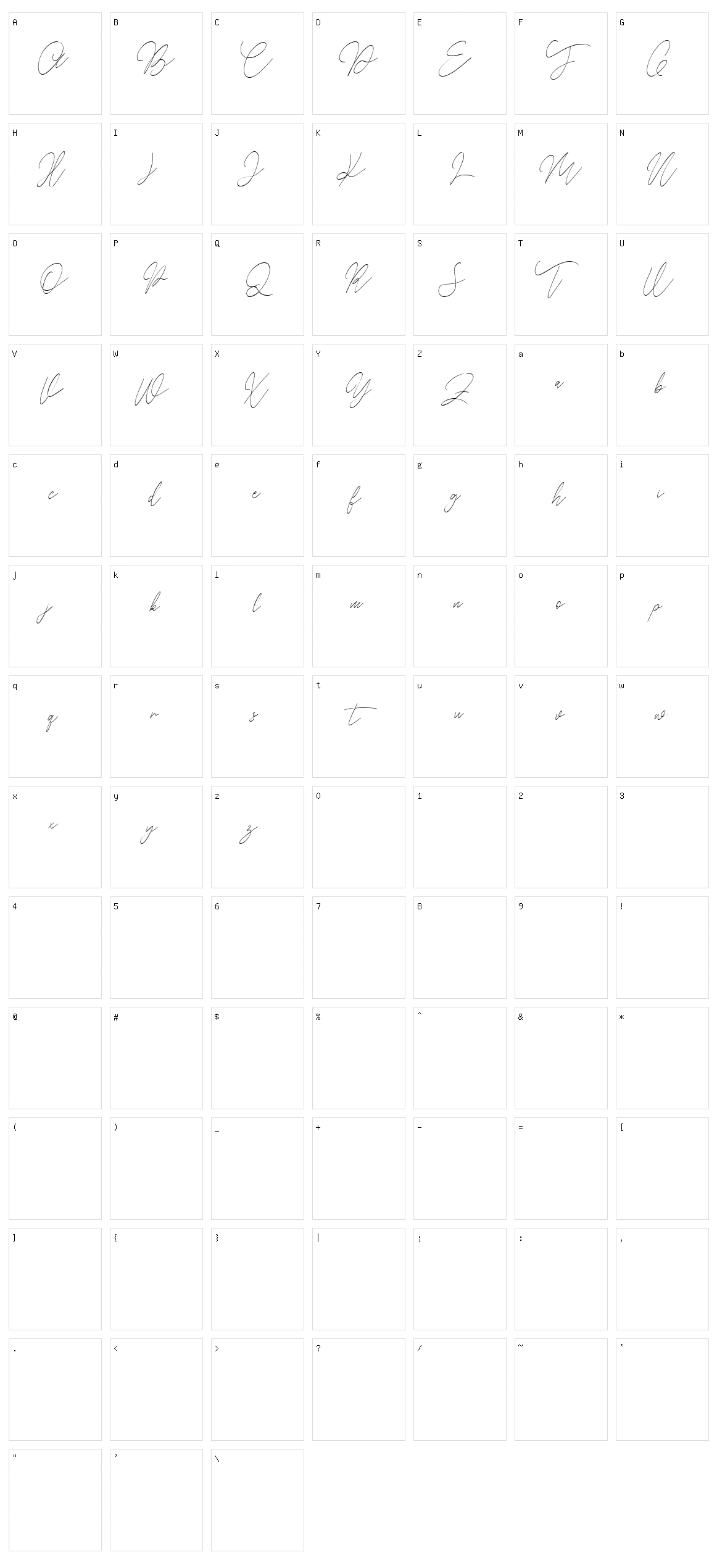 Balleys Character Set
