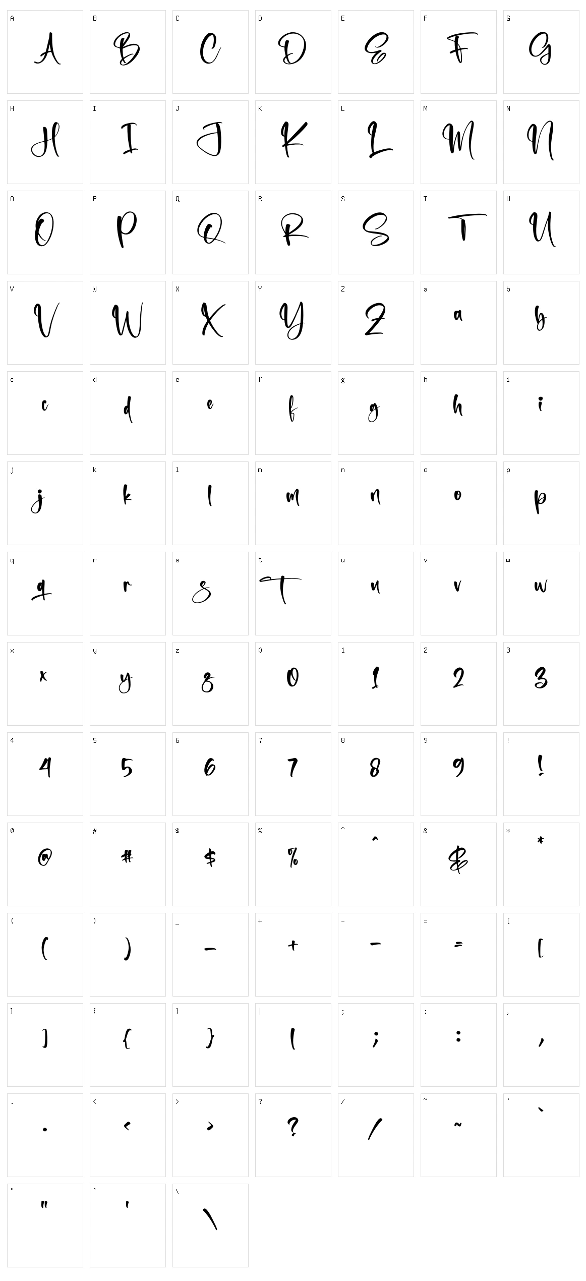 Ballinest Character Set