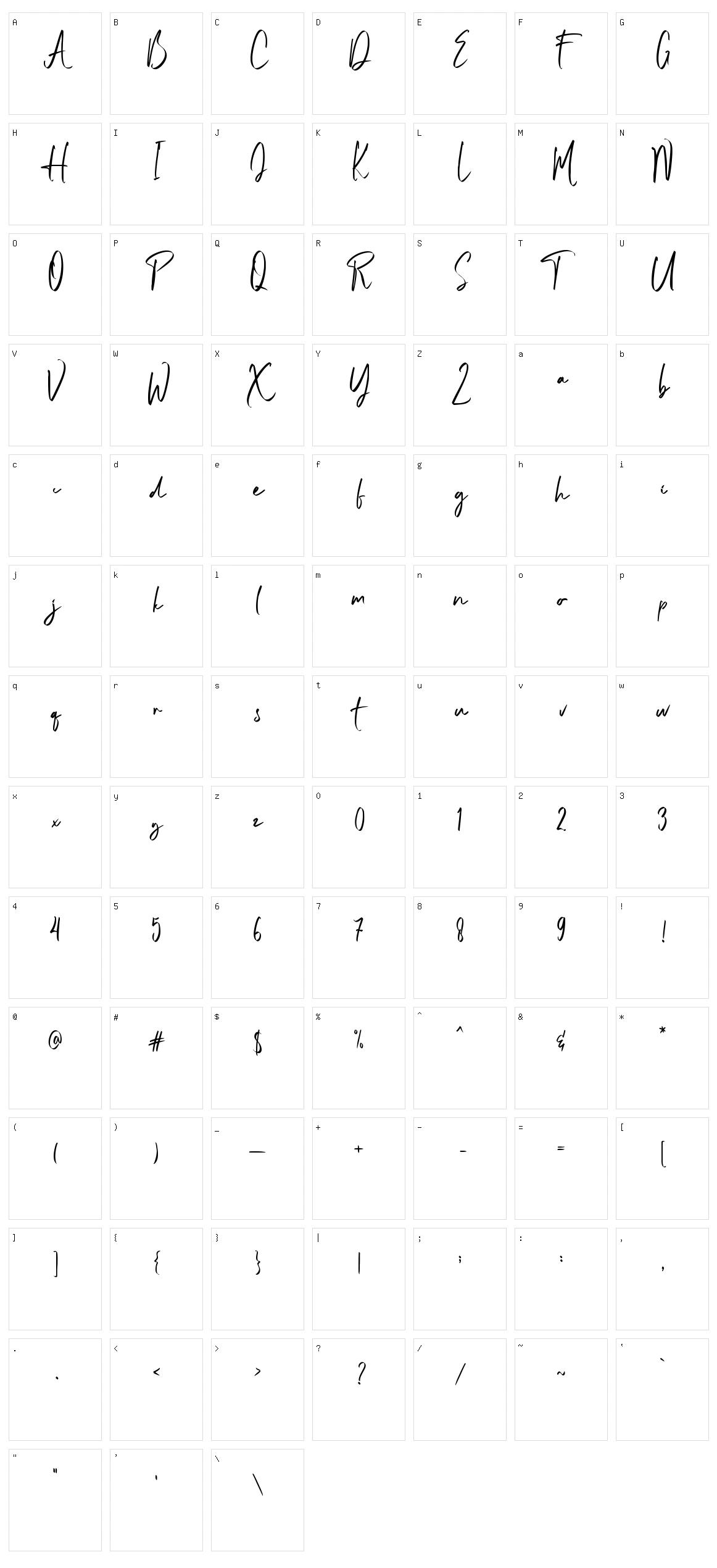 Ballomont Character Set