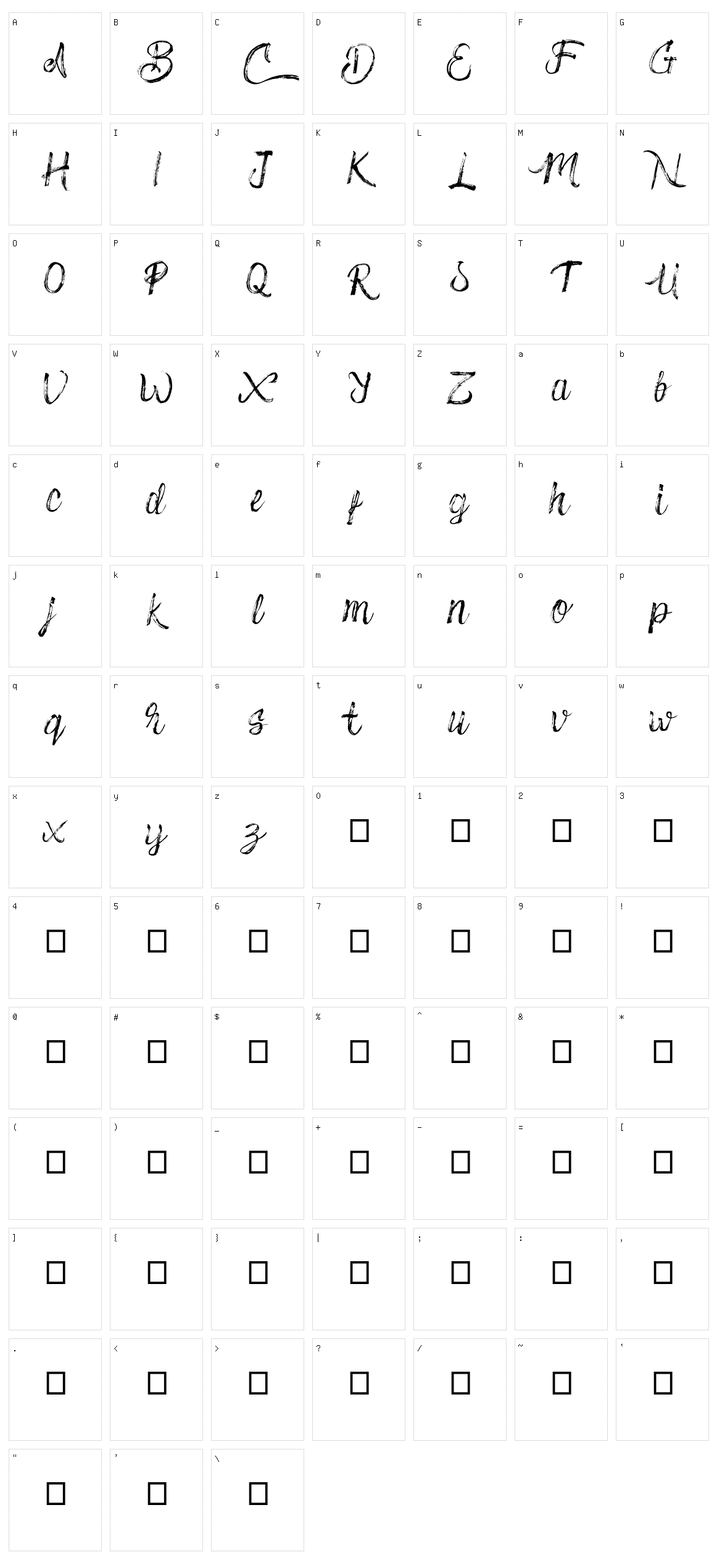 Ballone Character Set