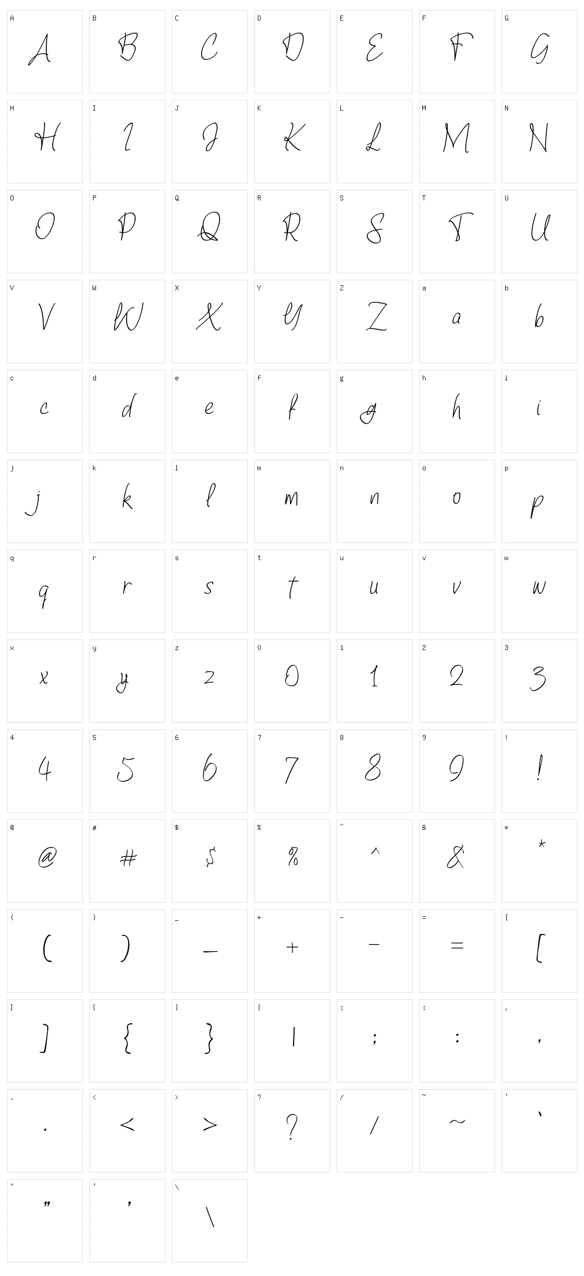 Baltigo Character Set