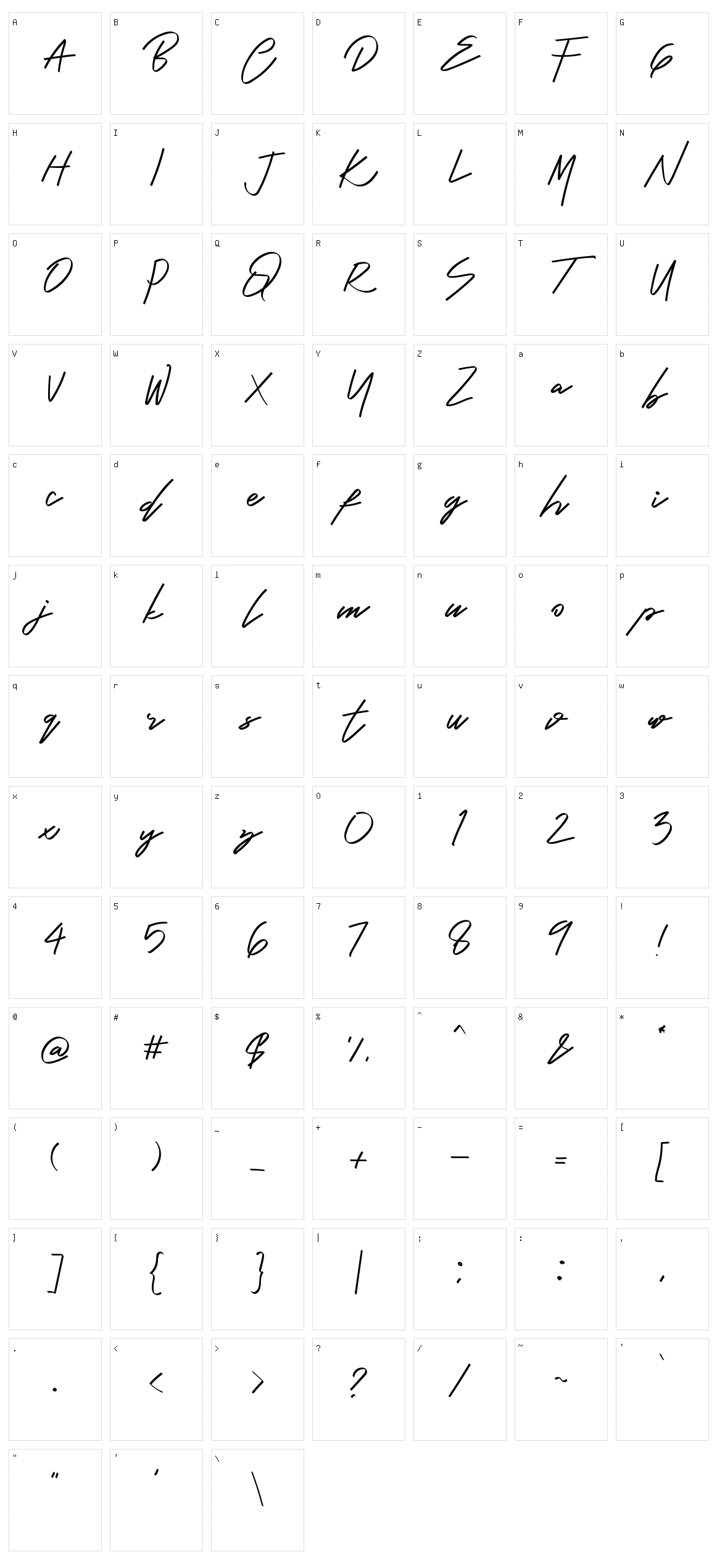Bambang Character Set