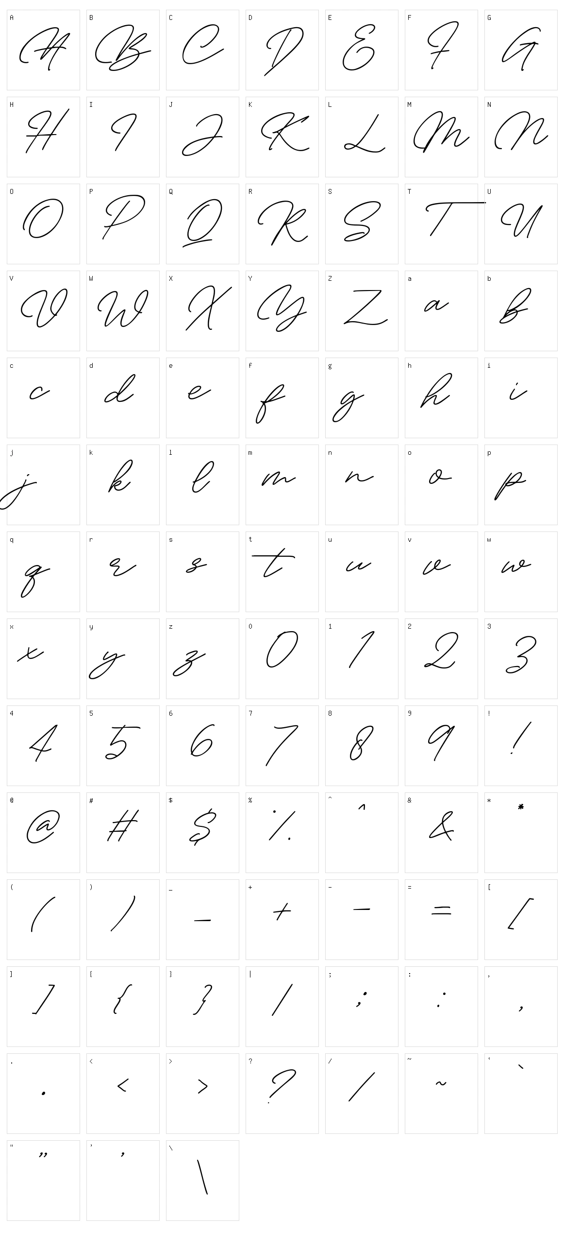 Bambang Signature Character Set