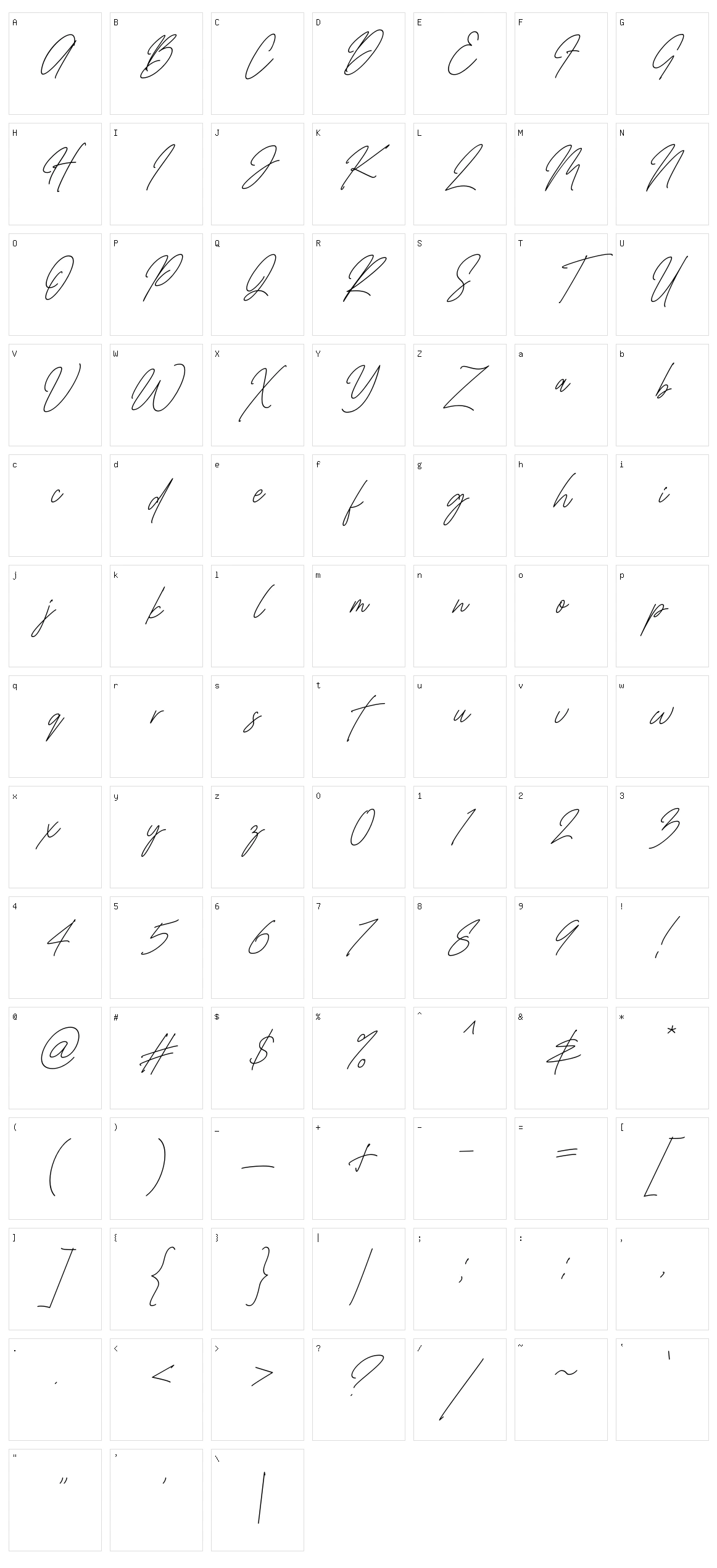 Bangli Kintamani Monoline Character Set