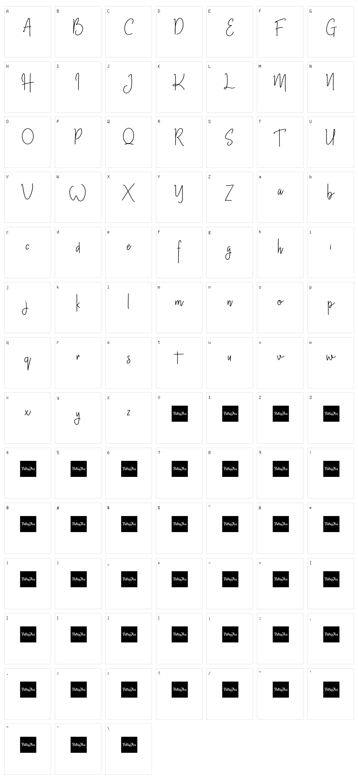 Banttany Character Set
