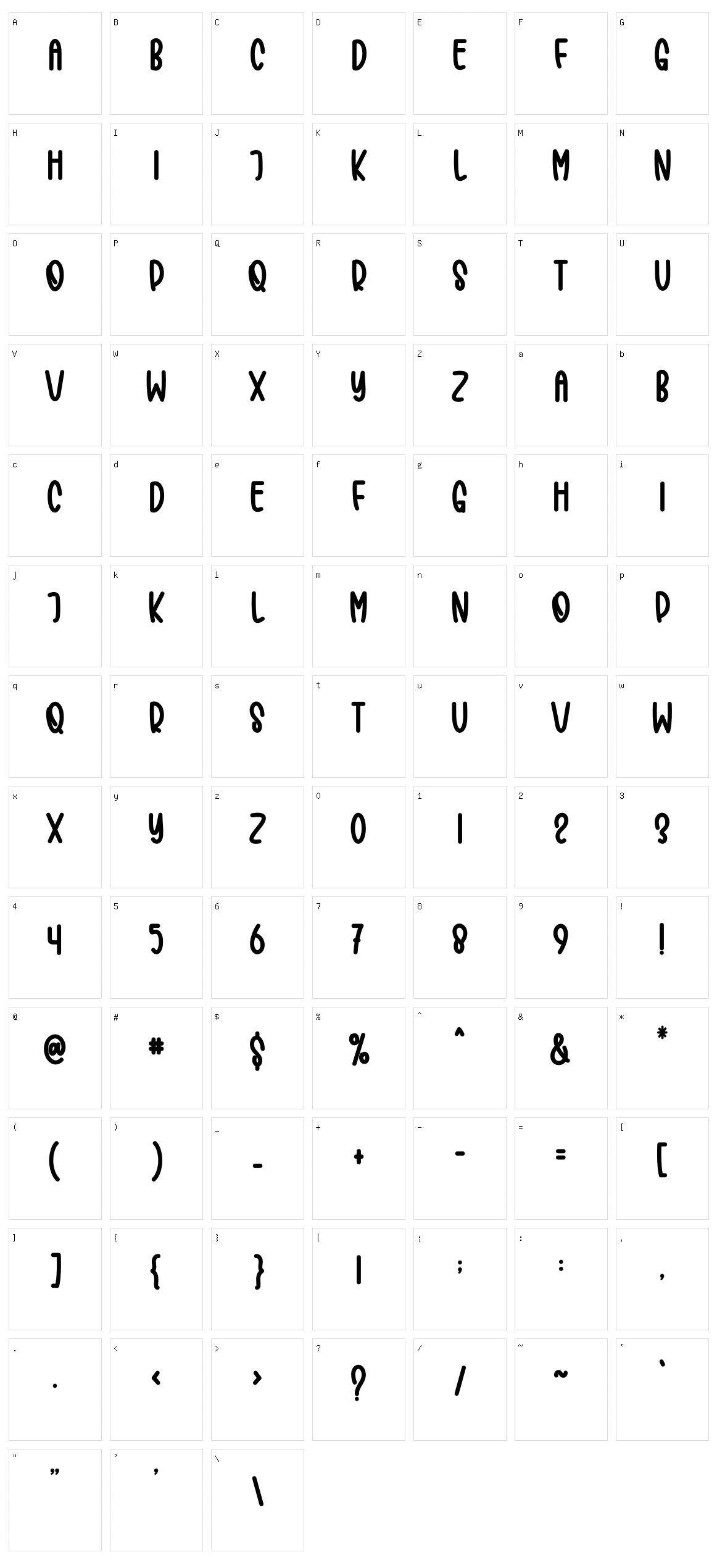 Barbar Character Set
