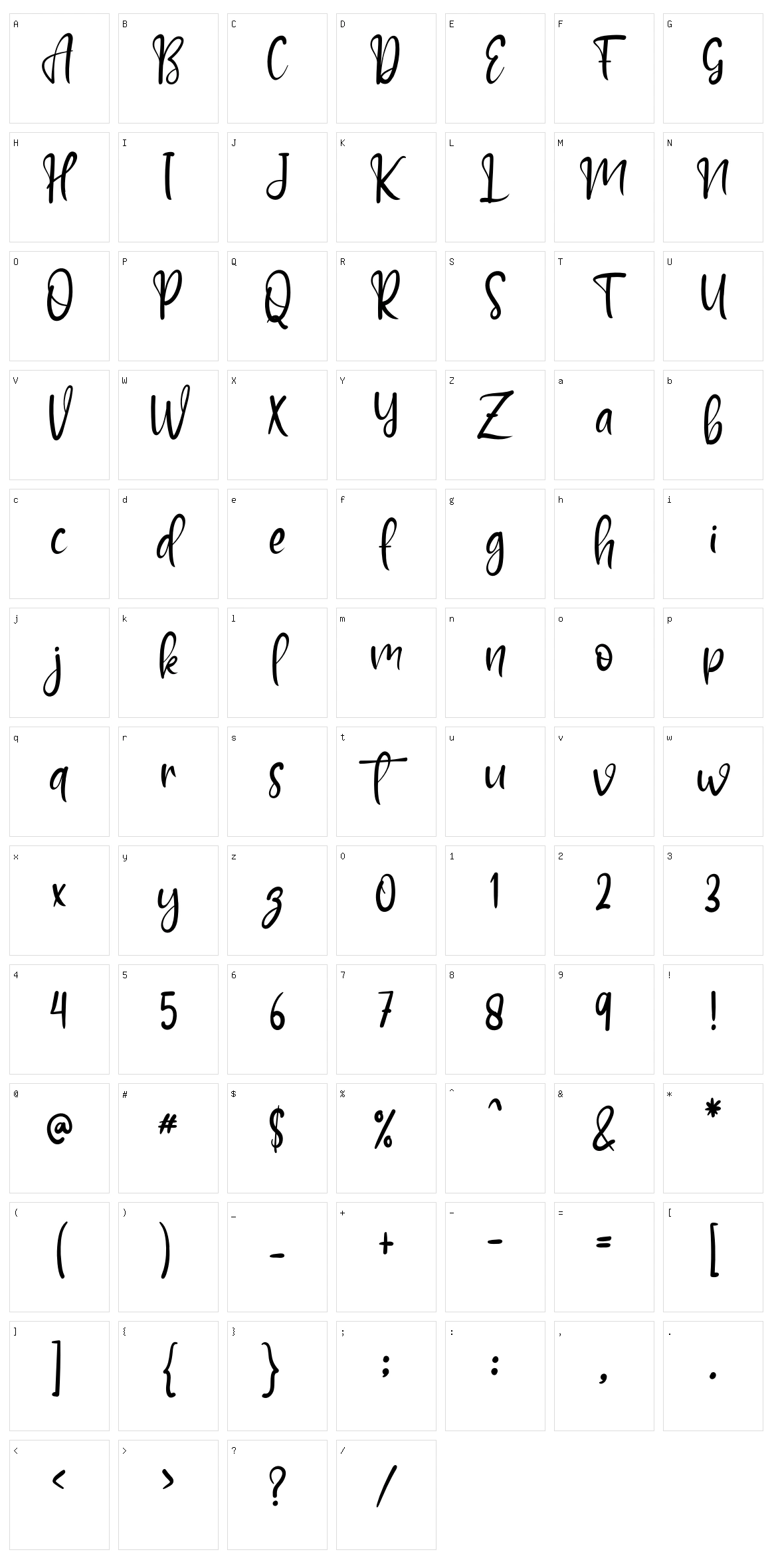 Barcelona Handwritin Character Set